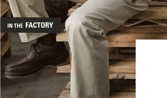 Wear Florsheim work boots in the factory