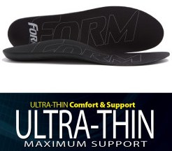 Aline Insoles — ultra-thin option with strong arch support, perfect for shallow-fitting shoes, cleats, ski boots and skates.