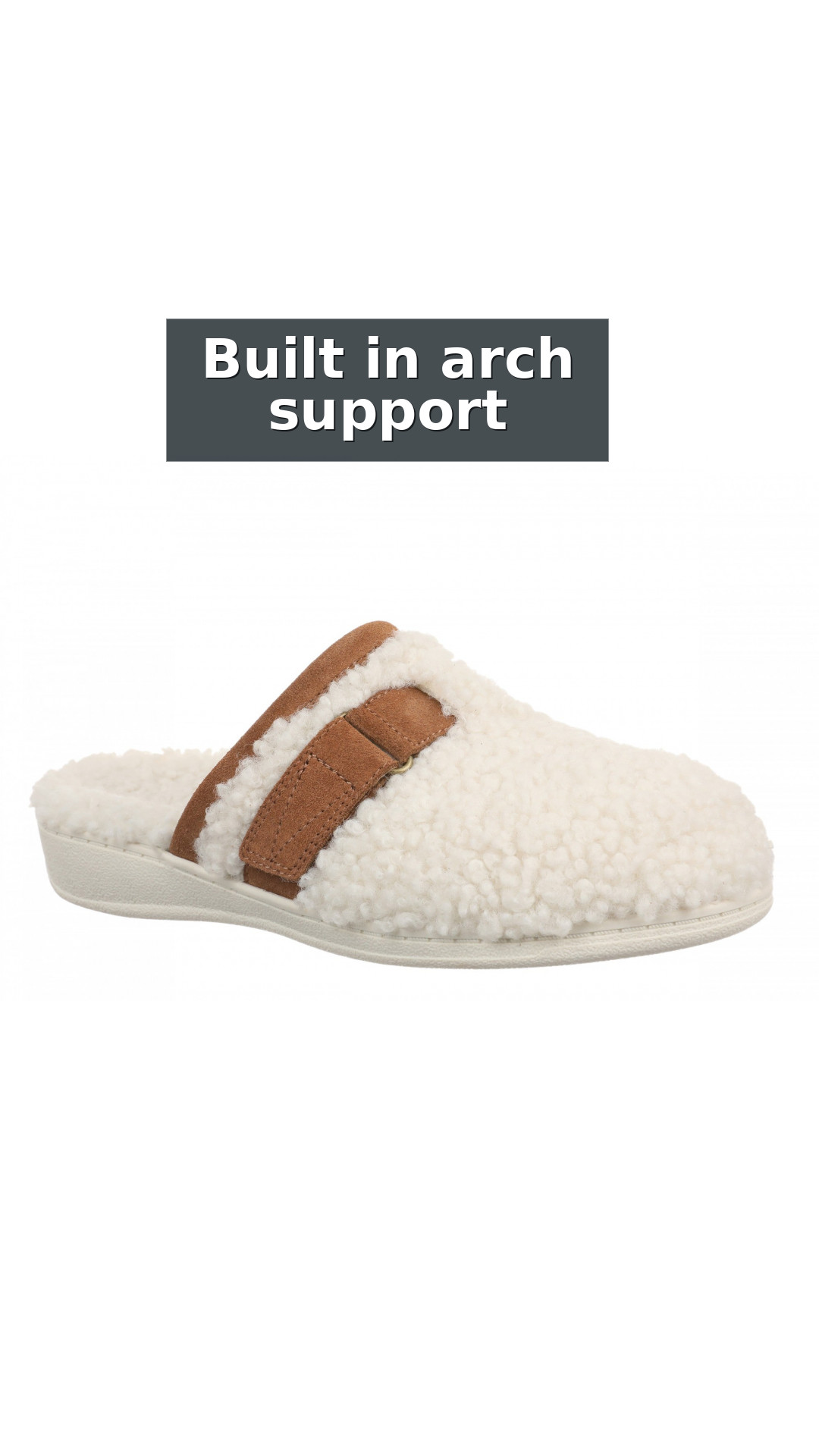 Vionic Izzy Women's Comfortable Orthotic Arch Support Mule Slipper style detail 2: Built in arch support