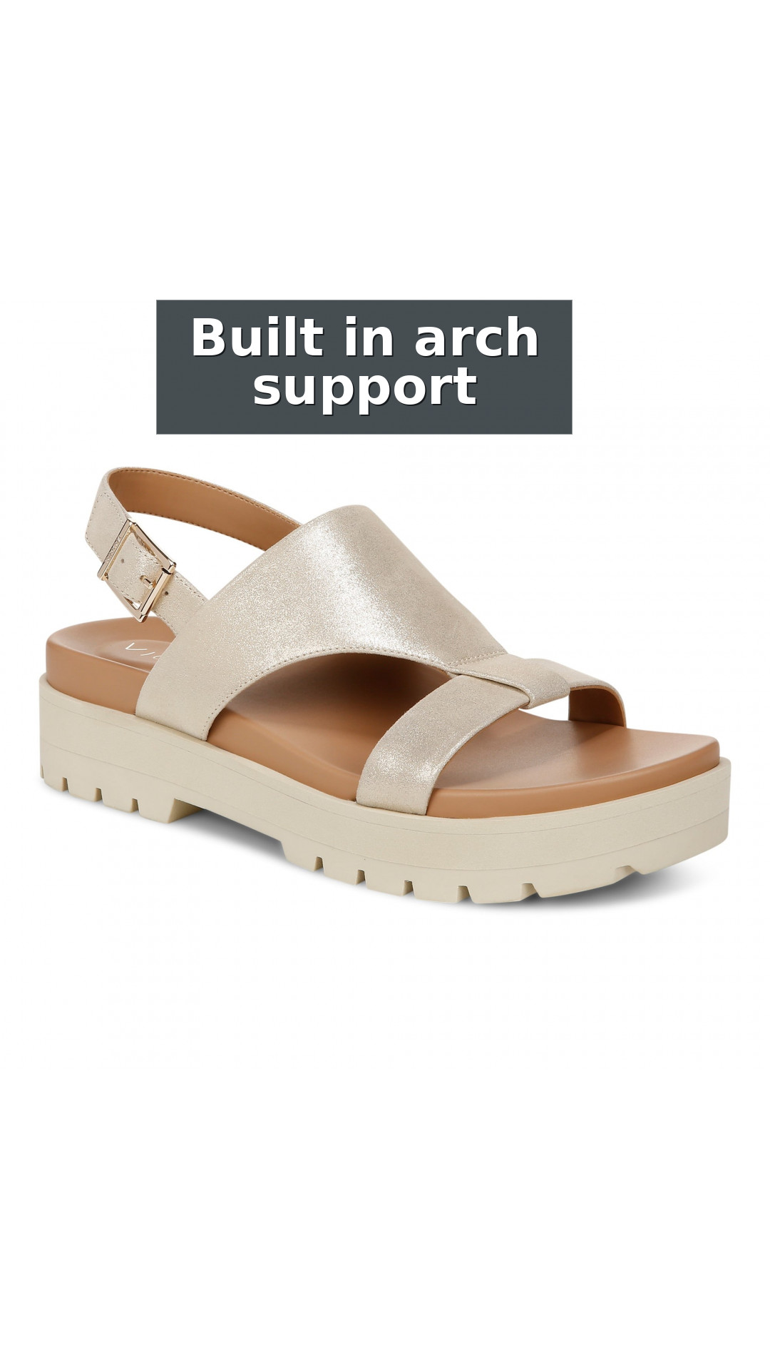 Vionic Alondra Lug Women's T-Strap Comfort Sandal style detail 2: Built in arch support