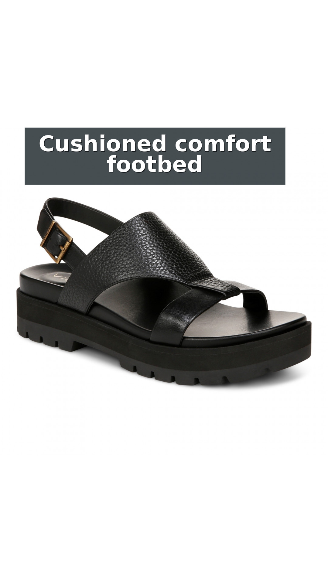 Vionic Alondra Lug Women's T-Strap Comfort Sandal style detail 3: Cushioned comfort footbed