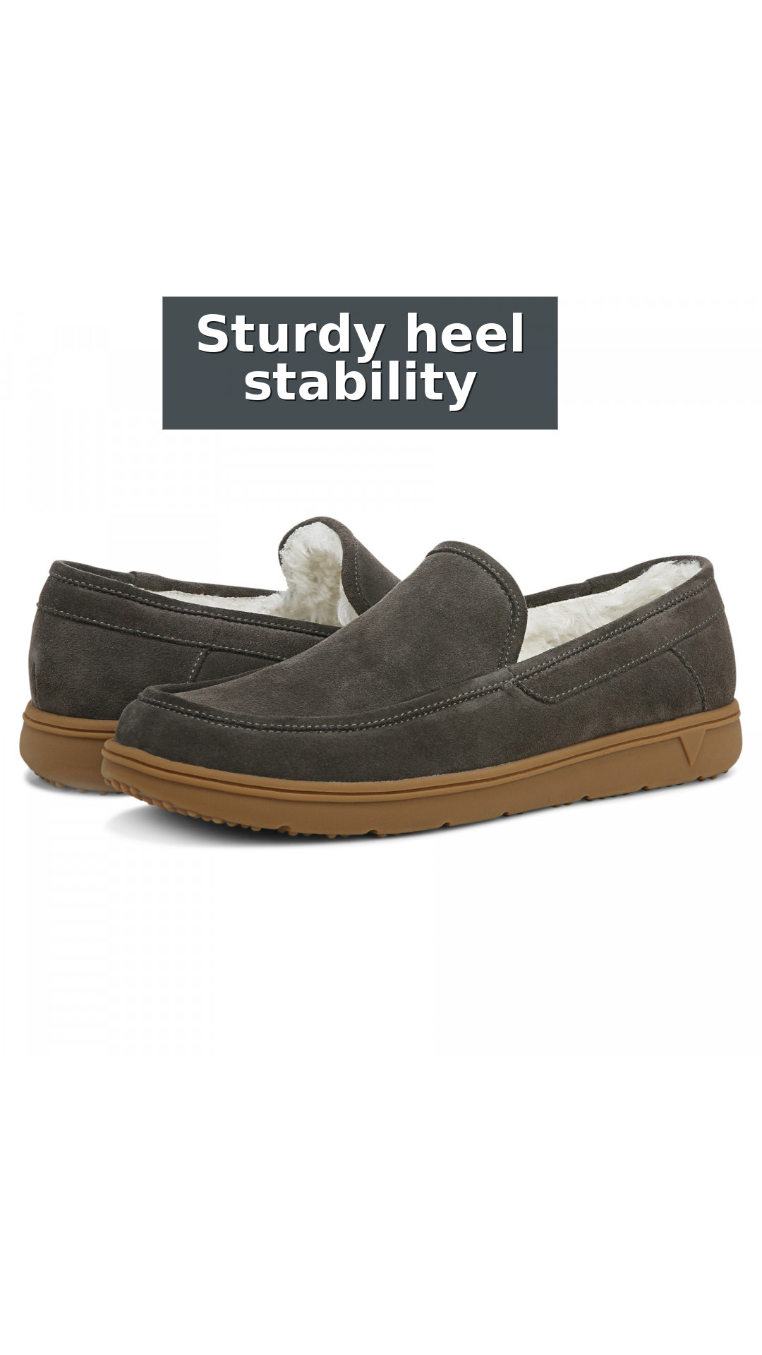 Vionic Gustavo Men's Orthotic Slipper with Removable Insoles style detail 7: Sturdy heel stability