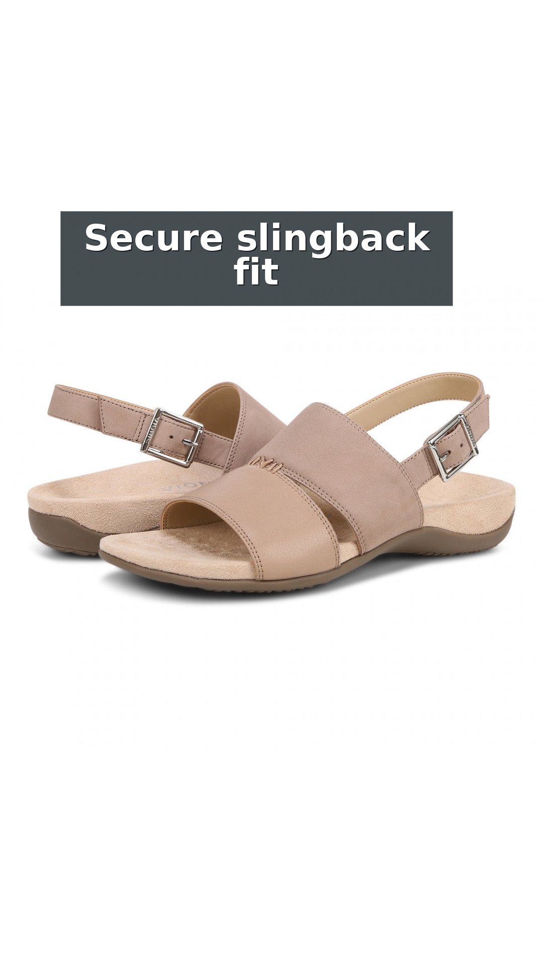 Vionic Morro Women's Slingback Comfort Orthotic Sandal style detail 4: Secure slingback fit