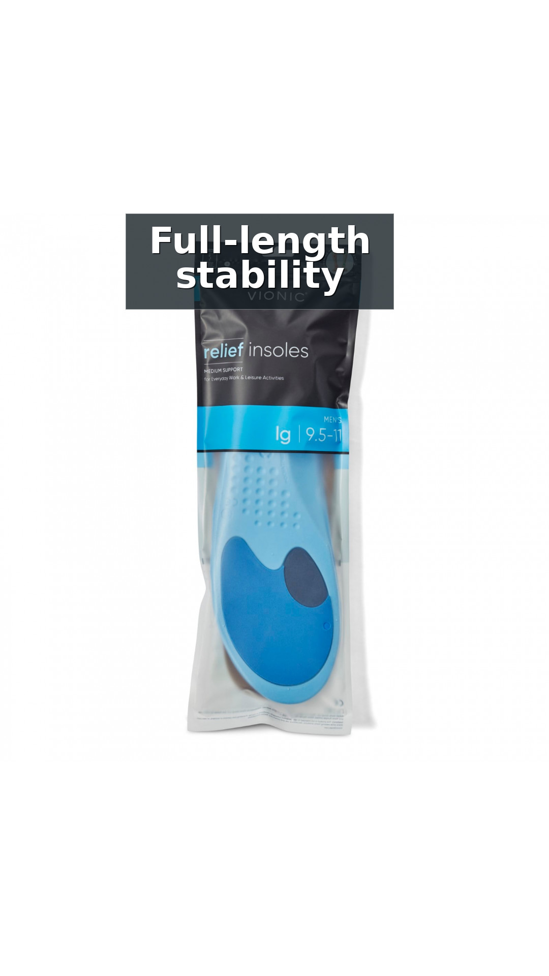 Vionic Relief Men's Full Length Orthotic Insoles style detail 4: Full-length stability