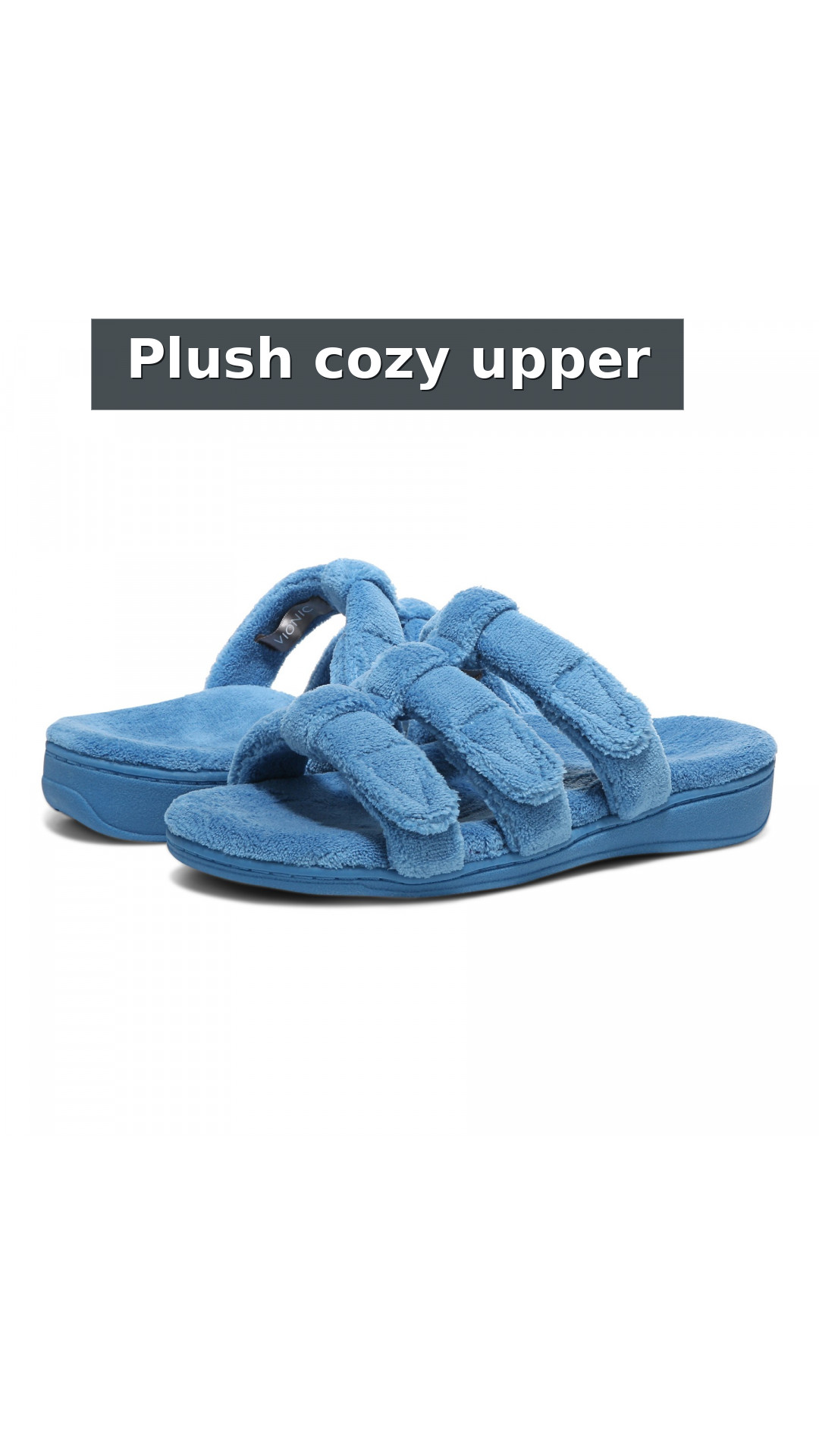 Vionic Adjustable Open-Toe Slipper with Orthotic Arch Support - Indulge Snooze style detail 4: Plush cozy upper