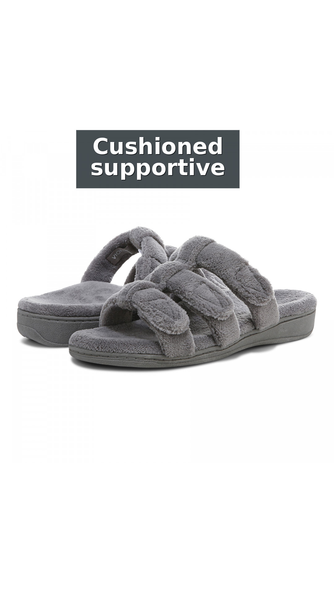 Vionic Adjustable Open-Toe Slipper with Orthotic Arch Support - Indulge Snooze style detail 5: Cushioned supportive footbed