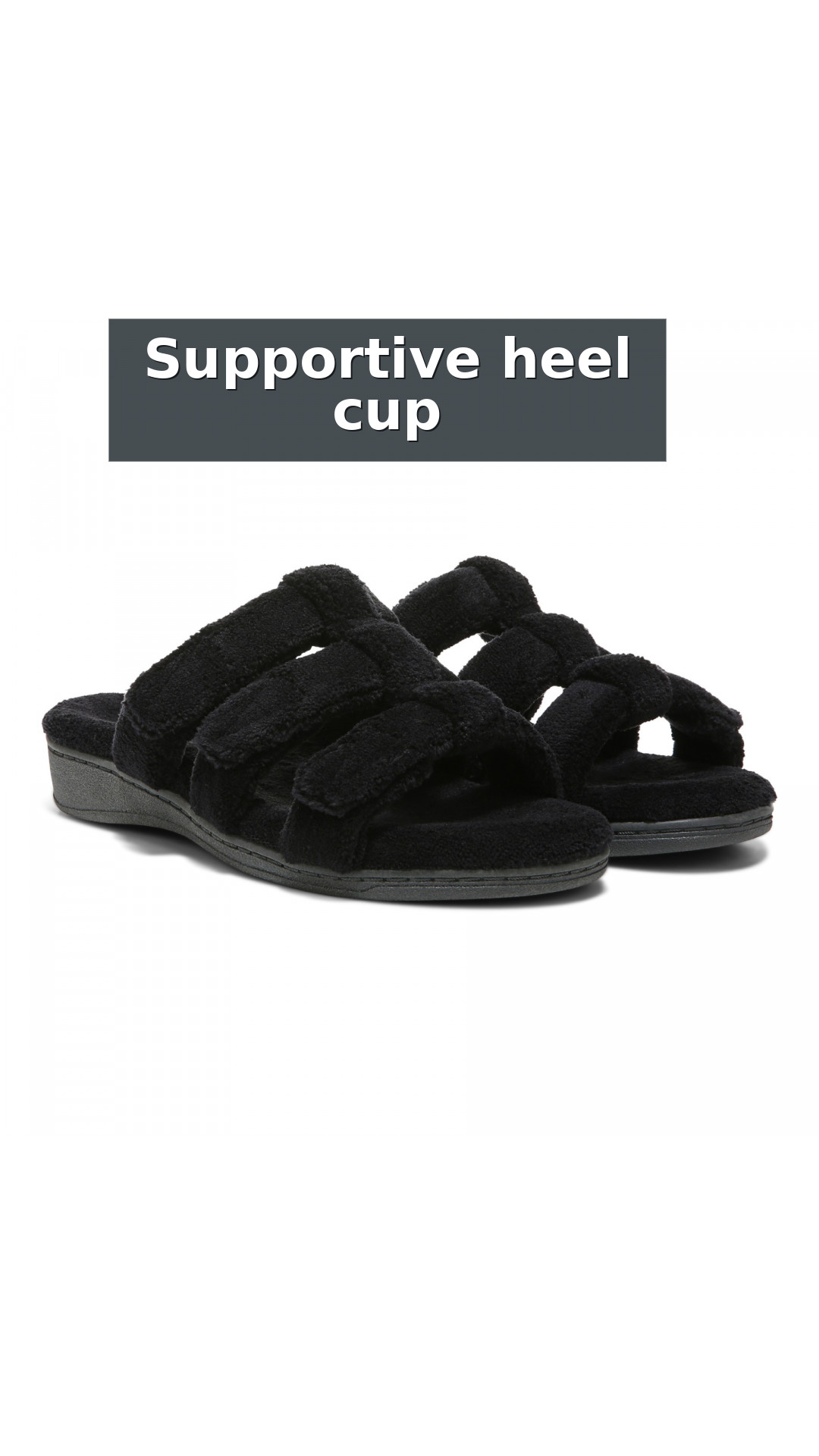 Vionic Adjustable Open-Toe Slipper with Orthotic Arch Support - Indulge Snooze style detail 6: Supportive heel cup