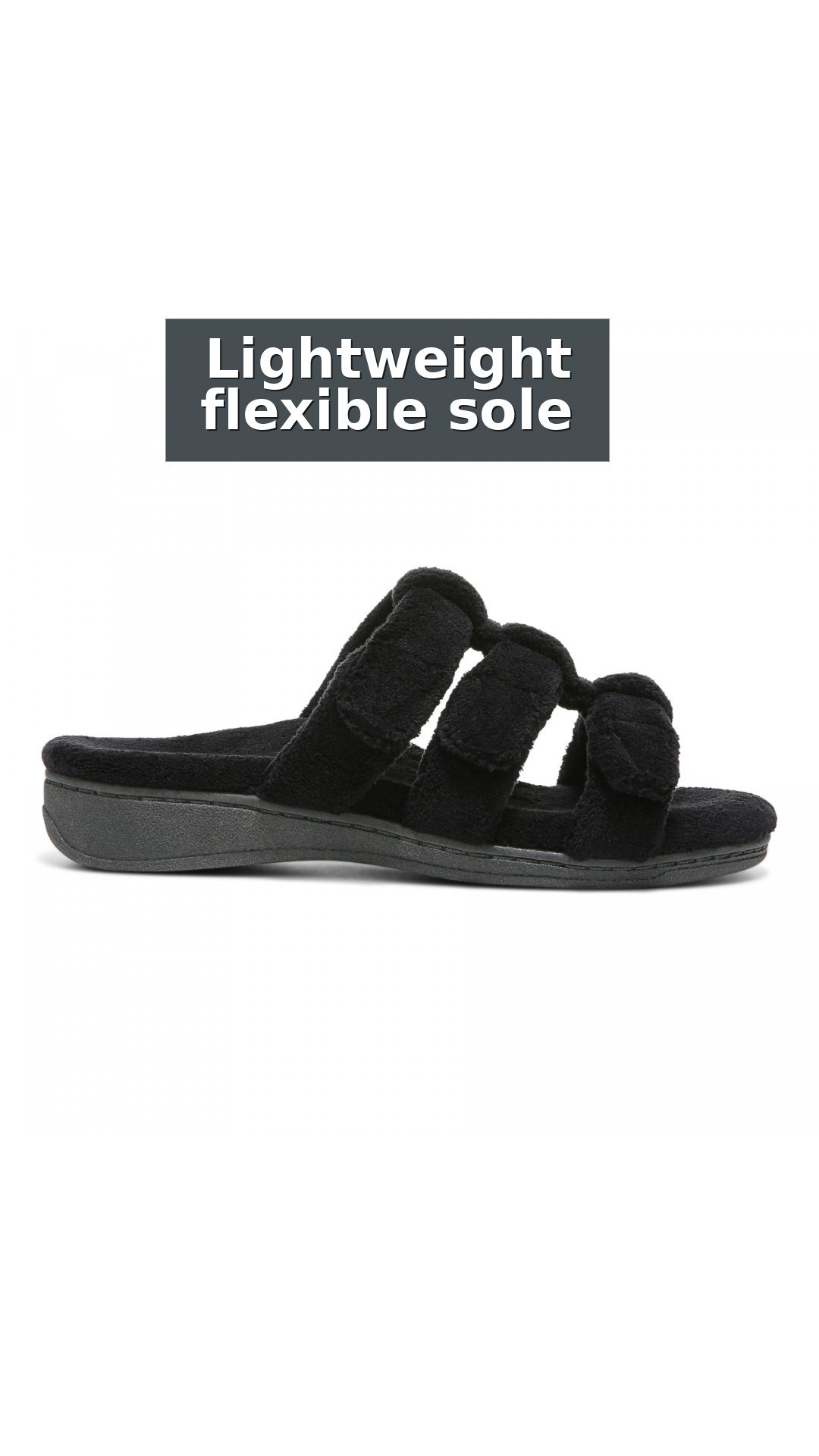 Vionic Adjustable Open-Toe Slipper with Orthotic Arch Support - Indulge Snooze style detail 7: Lightweight flexible sole