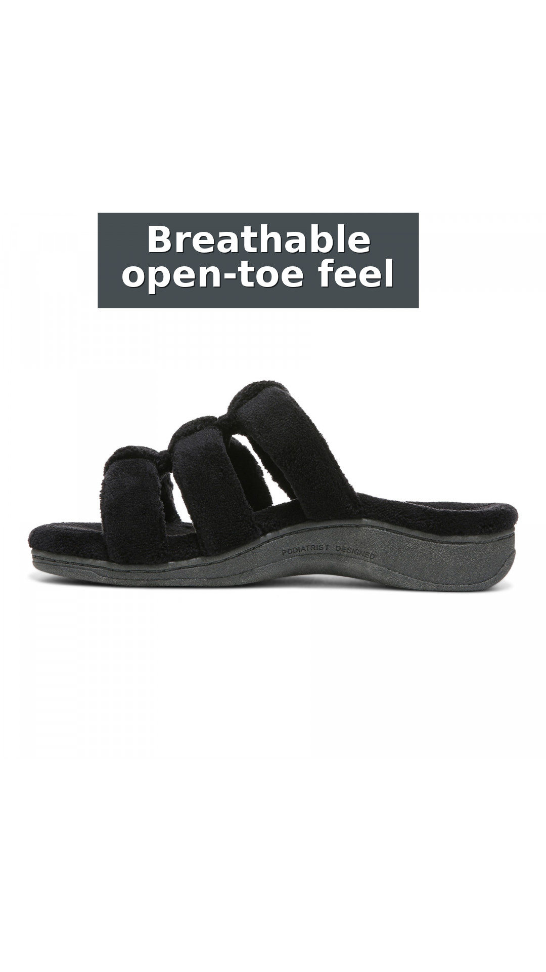 Vionic Adjustable Open-Toe Slipper with Orthotic Arch Support - Indulge Snooze style detail 9: Breathable open-toe feel