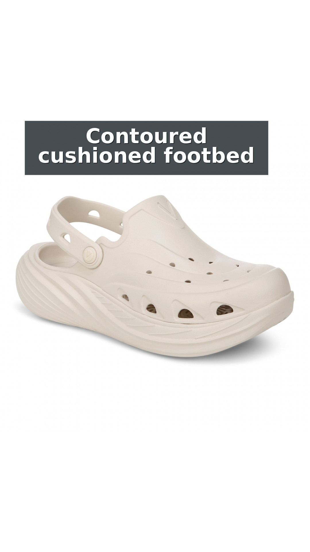 Vionic Wave RX Unisex Slip-on Supportive Cushioned Comfort Clog style detail 3: Contoured cushioned footbed