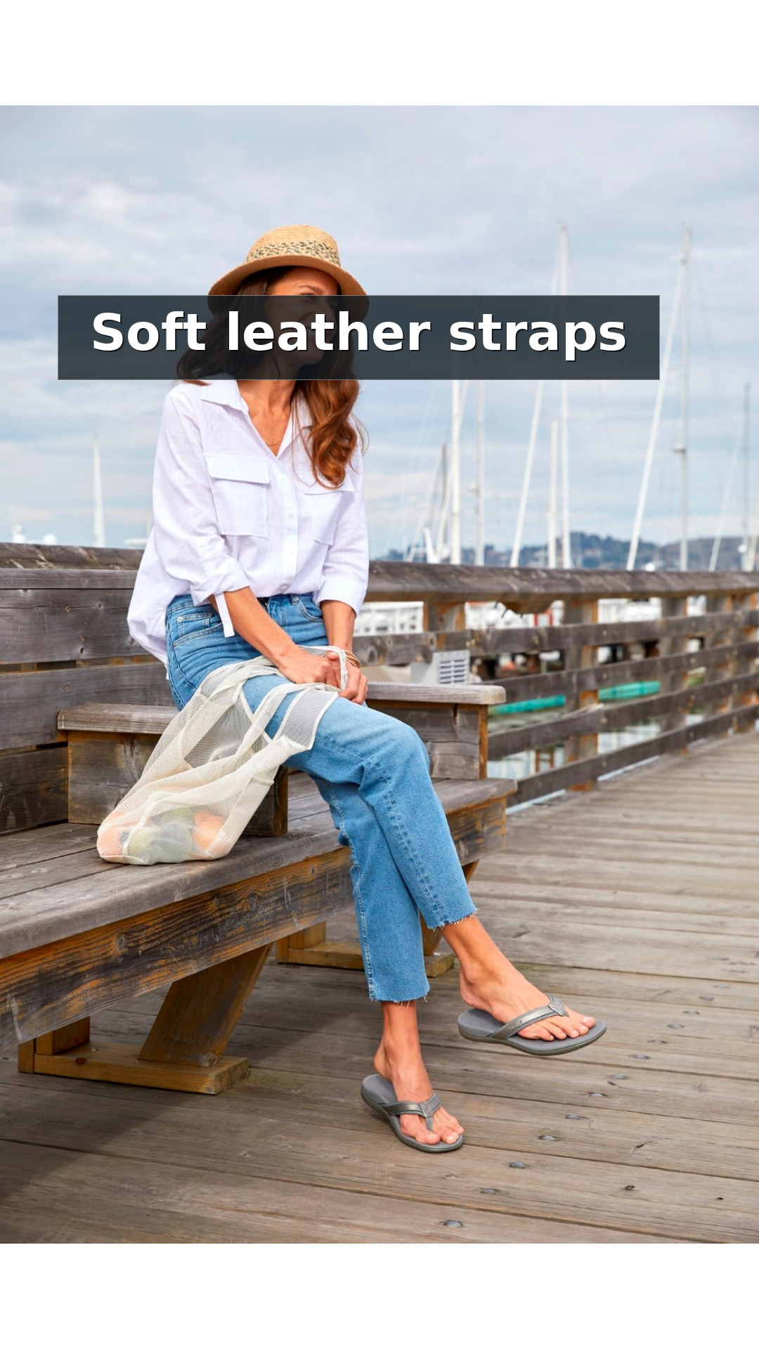 Vionic Tide II - Women's Leather Orthotic Sandals - Orthaheel style detail 6: Soft leather straps