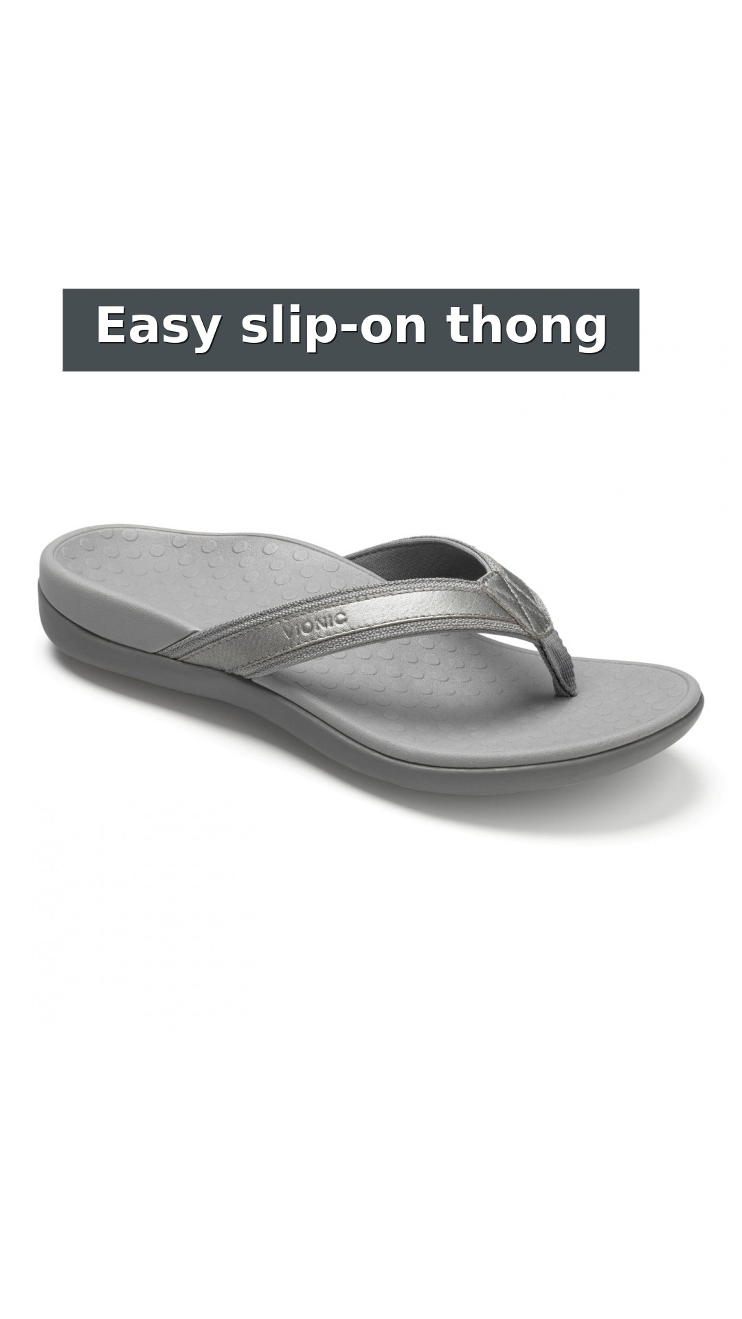 Vionic Tide II - Women's Leather Orthotic Sandals - Orthaheel style detail 7: Easy slip-on thong