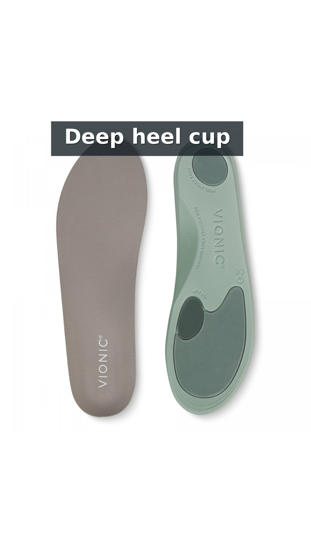 Vionic Relief Full-Length Orthotic Insoles - Unisex Comfort for Everyday style detail 3: Deep heel cup