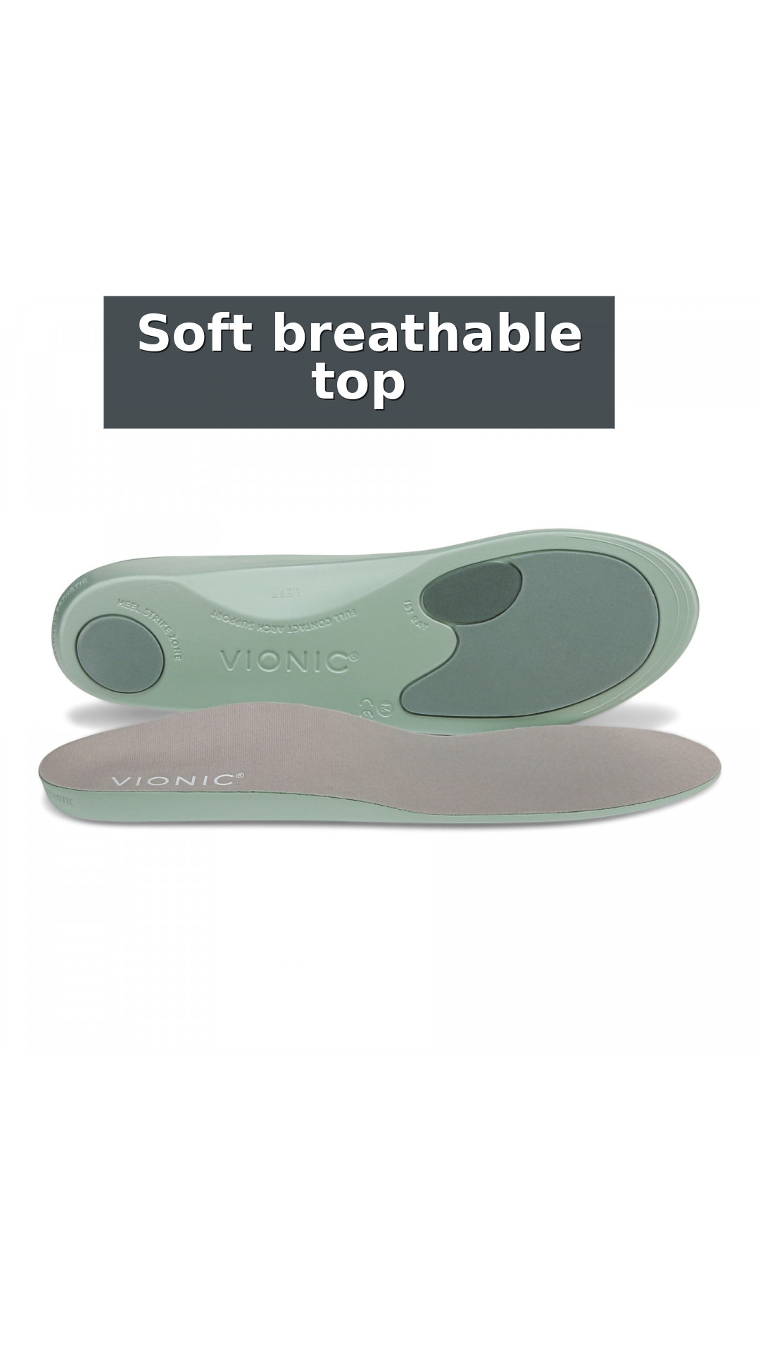 Vionic Relief Full-Length Orthotic Insoles - Unisex Comfort for Everyday style detail 5: Soft breathable top