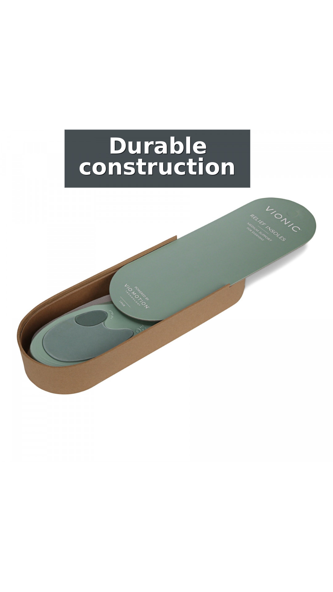 Vionic Relief Full-Length Orthotic Insoles - Unisex Comfort for Everyday style detail 9: Durable construction