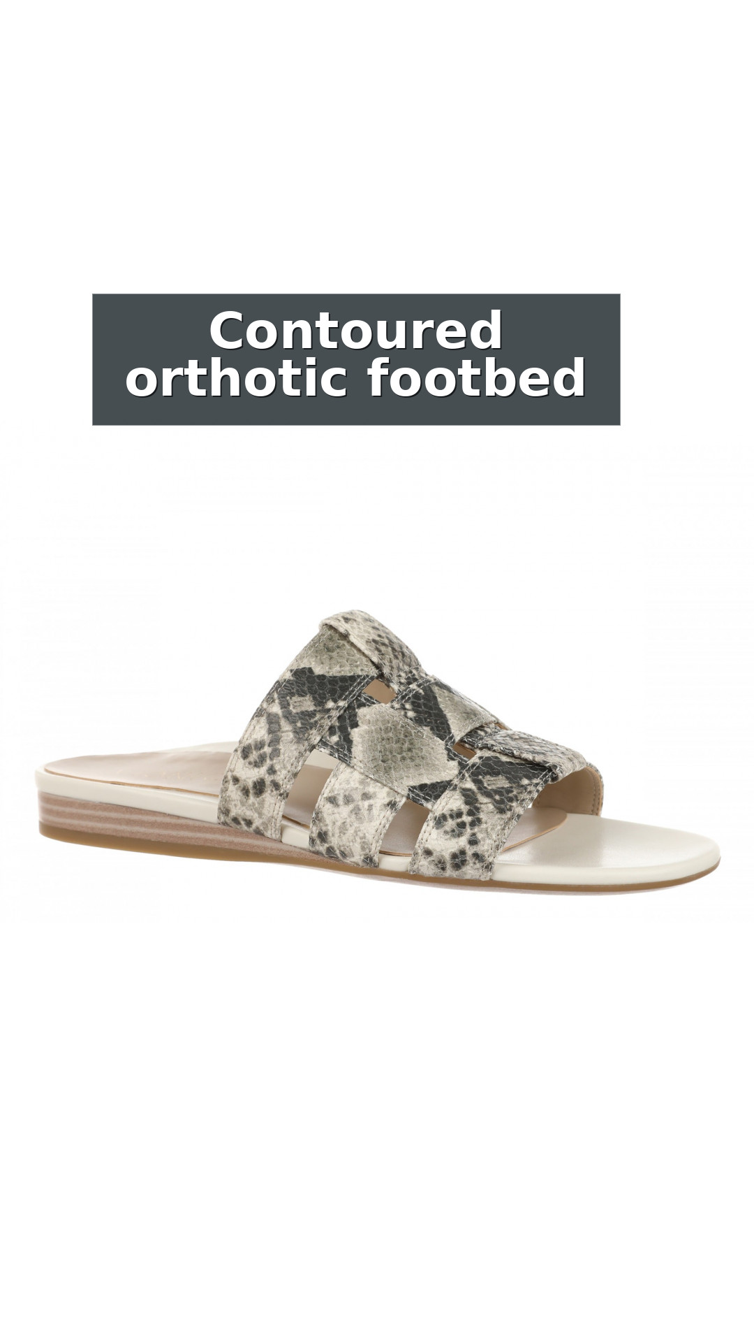 Vionic Glendora Women's Arch Support Slide Sandal style detail 2: Contoured orthotic footbed