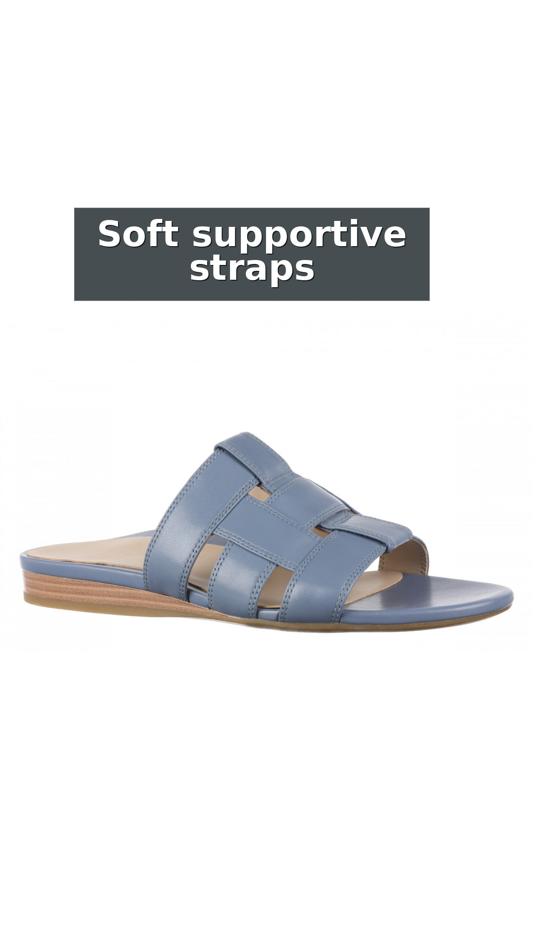Vionic Glendora Women's Arch Support Slide Sandal style detail 4: Soft supportive straps
