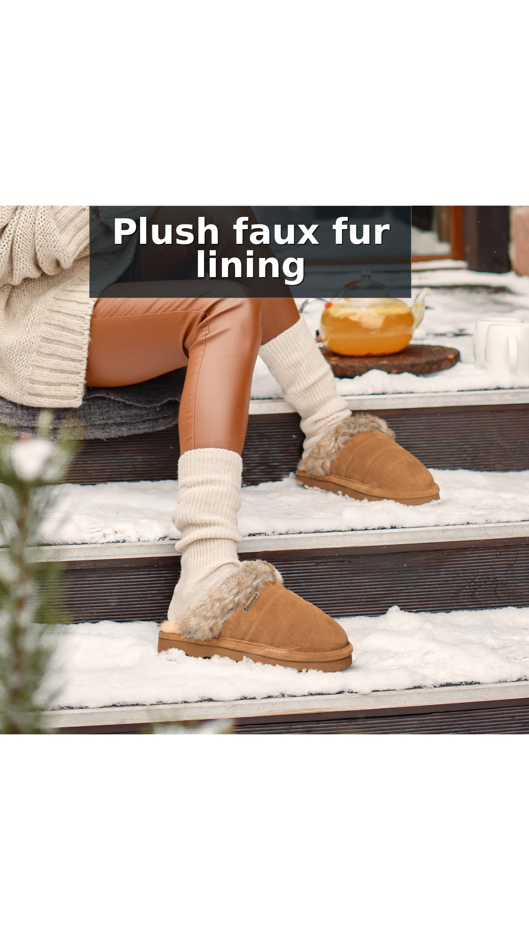 Bearpaw Women's Loki Style Quilted Slippers - 3053W Jordyn - Cozy Indoor/Outdoor House Shoe style detail 2: Plush faux fur lining