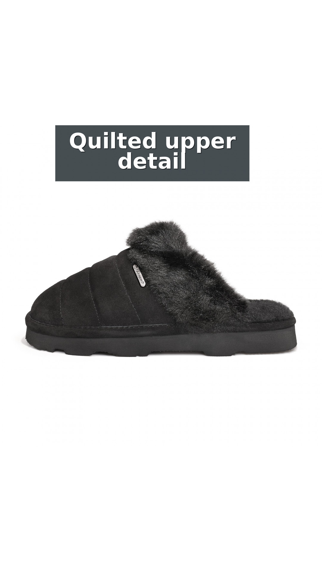Bearpaw Women's Loki Style Quilted Slippers - 3053W Jordyn - Cozy Indoor/Outdoor House Shoe style detail 3: Quilted upper detail