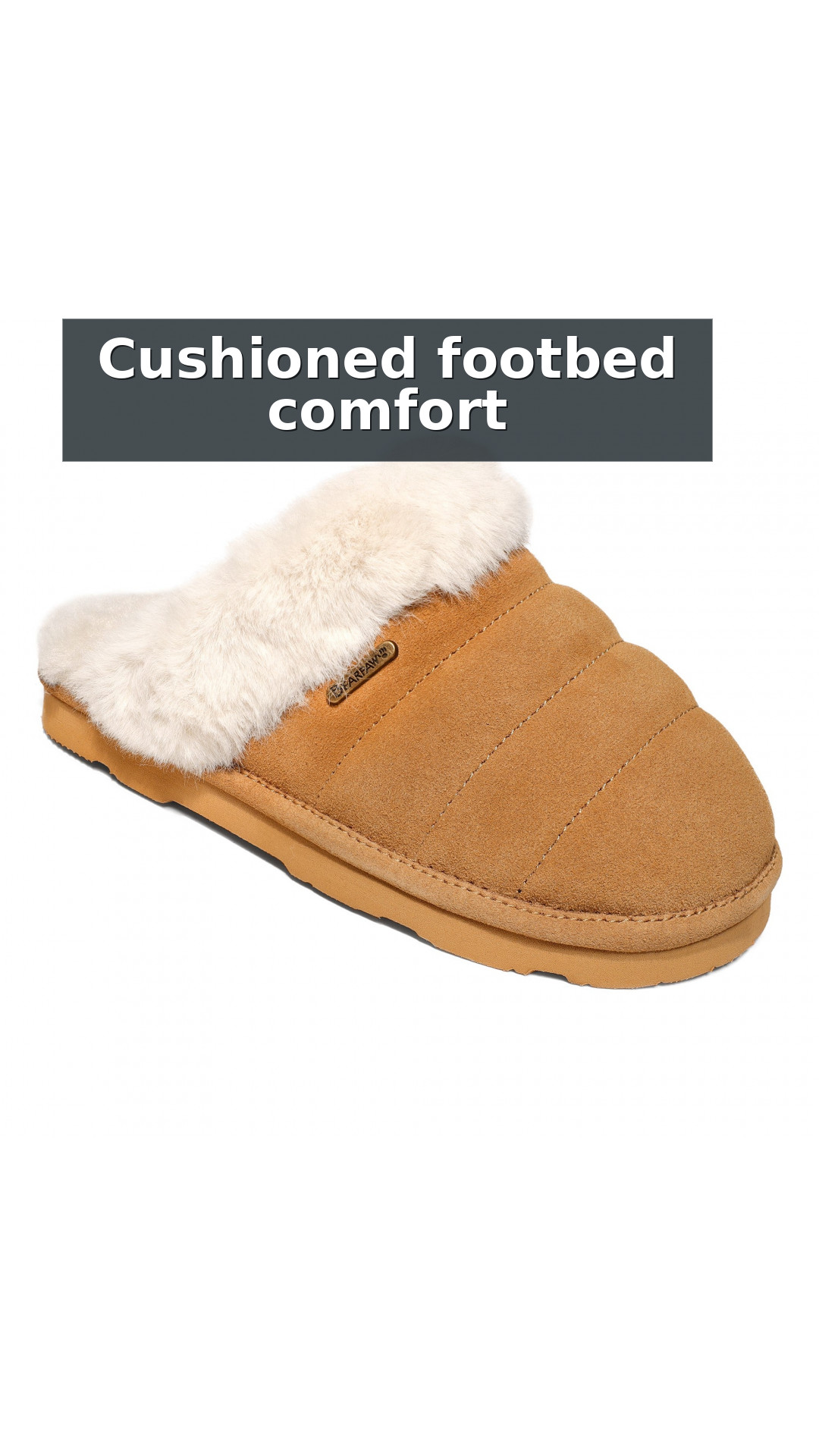 Bearpaw Women's Loki Style Quilted Slippers - 3053W Jordyn - Cozy Indoor/Outdoor House Shoe style detail 4: Cushioned footbed comfort