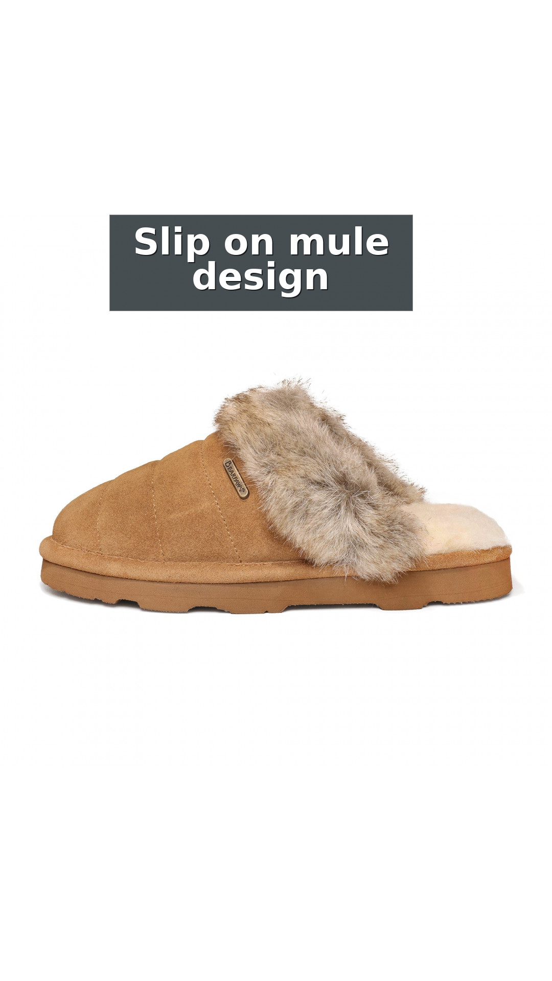 Bearpaw Women's Loki Style Quilted Slippers - 3053W Jordyn - Cozy Indoor/Outdoor House Shoe style detail 5: Slip on mule design