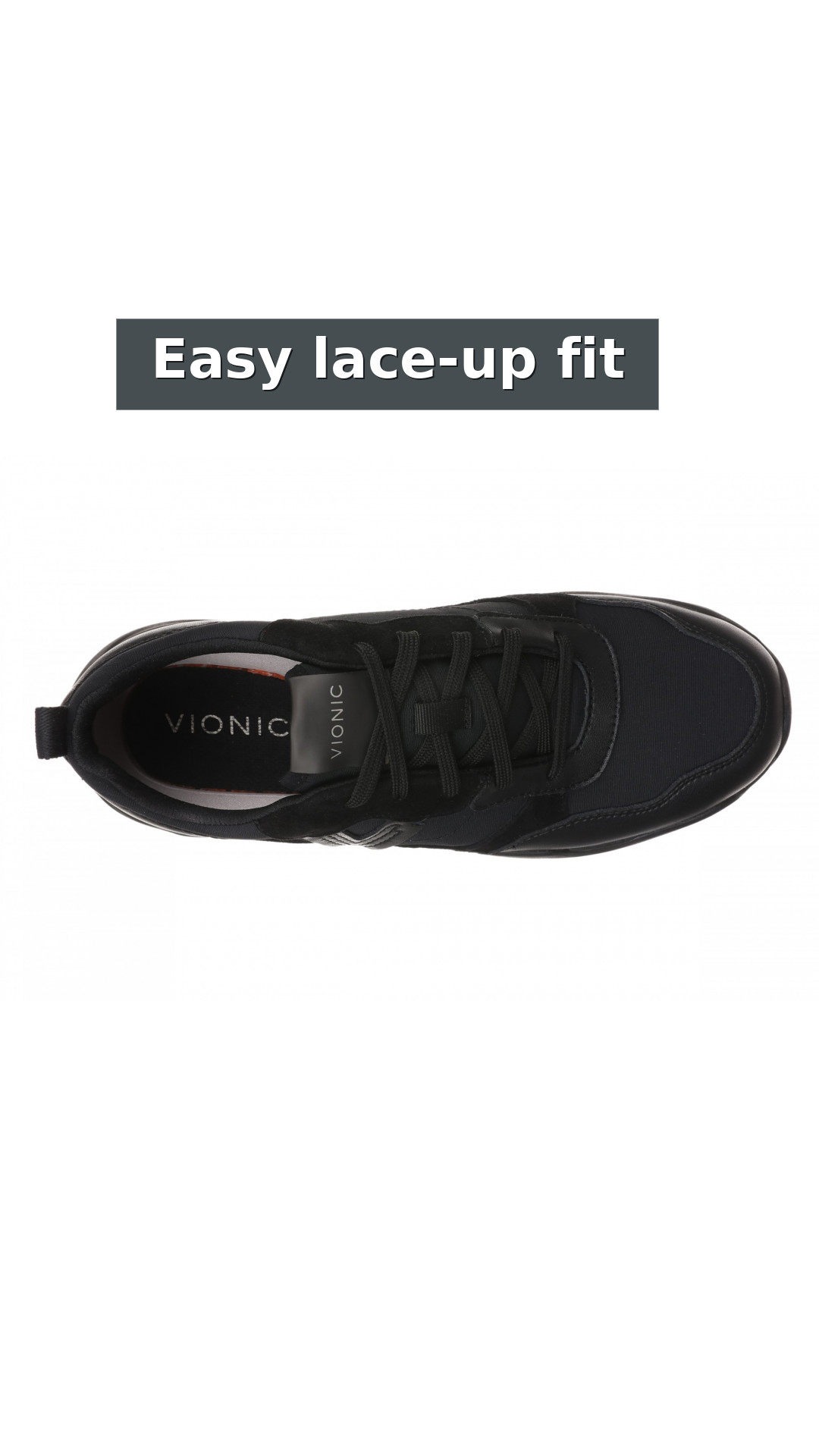 Vionic Walk Slim Glide Women's Comfortable Orthotic Arch Support Walking Sneakers style detail 9: Easy lace-up fit