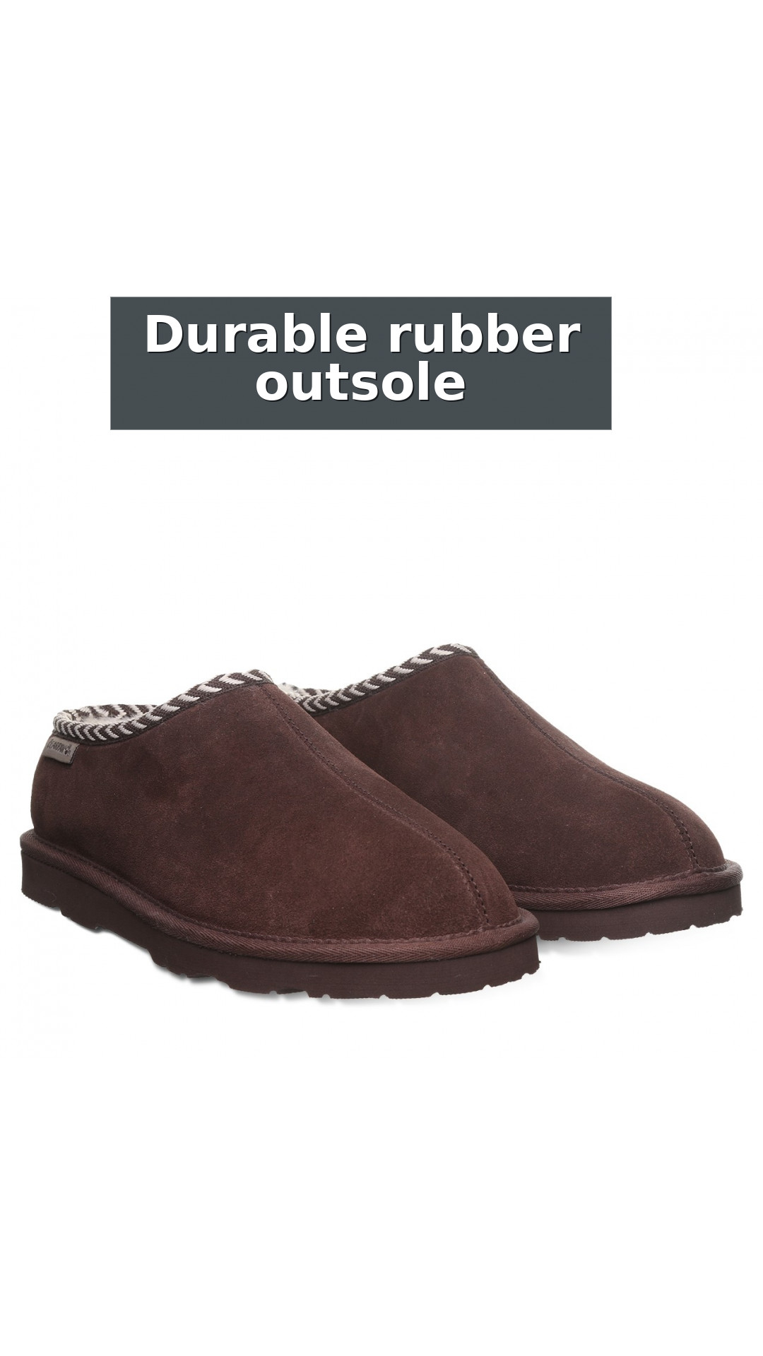 Beau Men's Slippers By Bearpaw - 3048m style detail 6: Durable rubber outsole