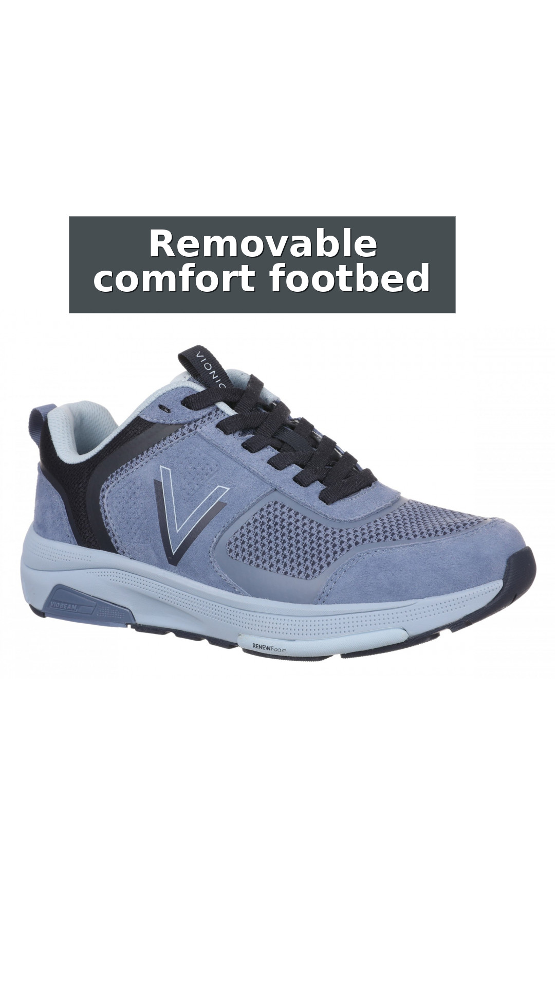 Vionic Walk Strider Knit - Women's Orthotic Arch Support Comfort Walking Shoes style detail 5: Removable comfort footbed