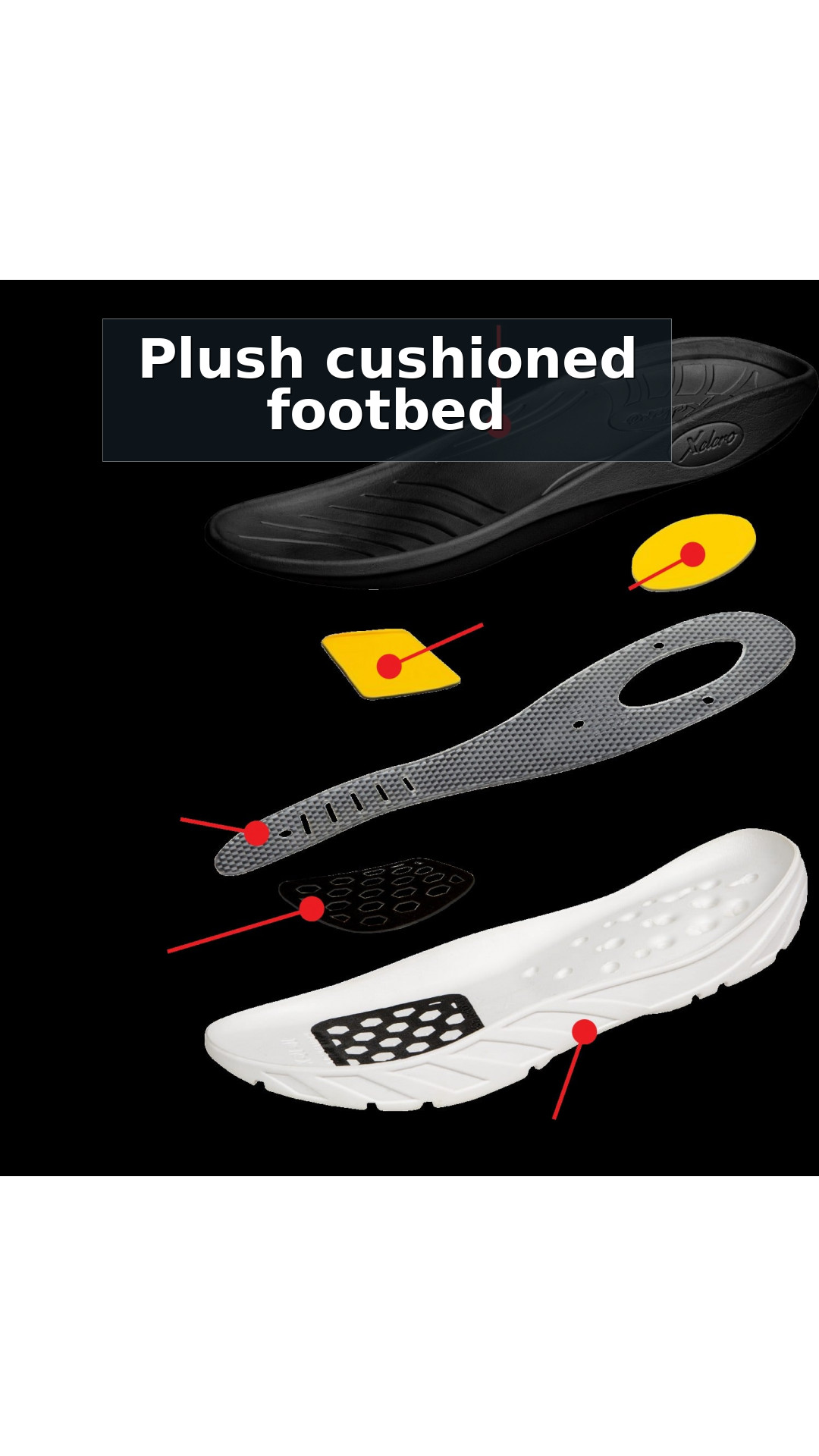 Xelero TRU Sandal Recovery Support Women's Sandal style detail 2: Plush cushioned footbed