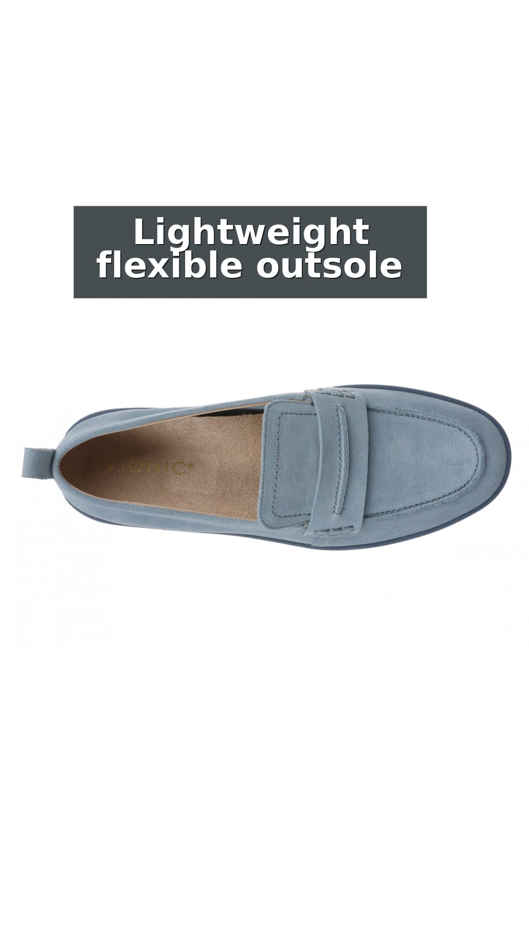 Vionic Chantel Women's Arch Support Slip-On Loafer Shoe style detail 9: Lightweight flexible outsole