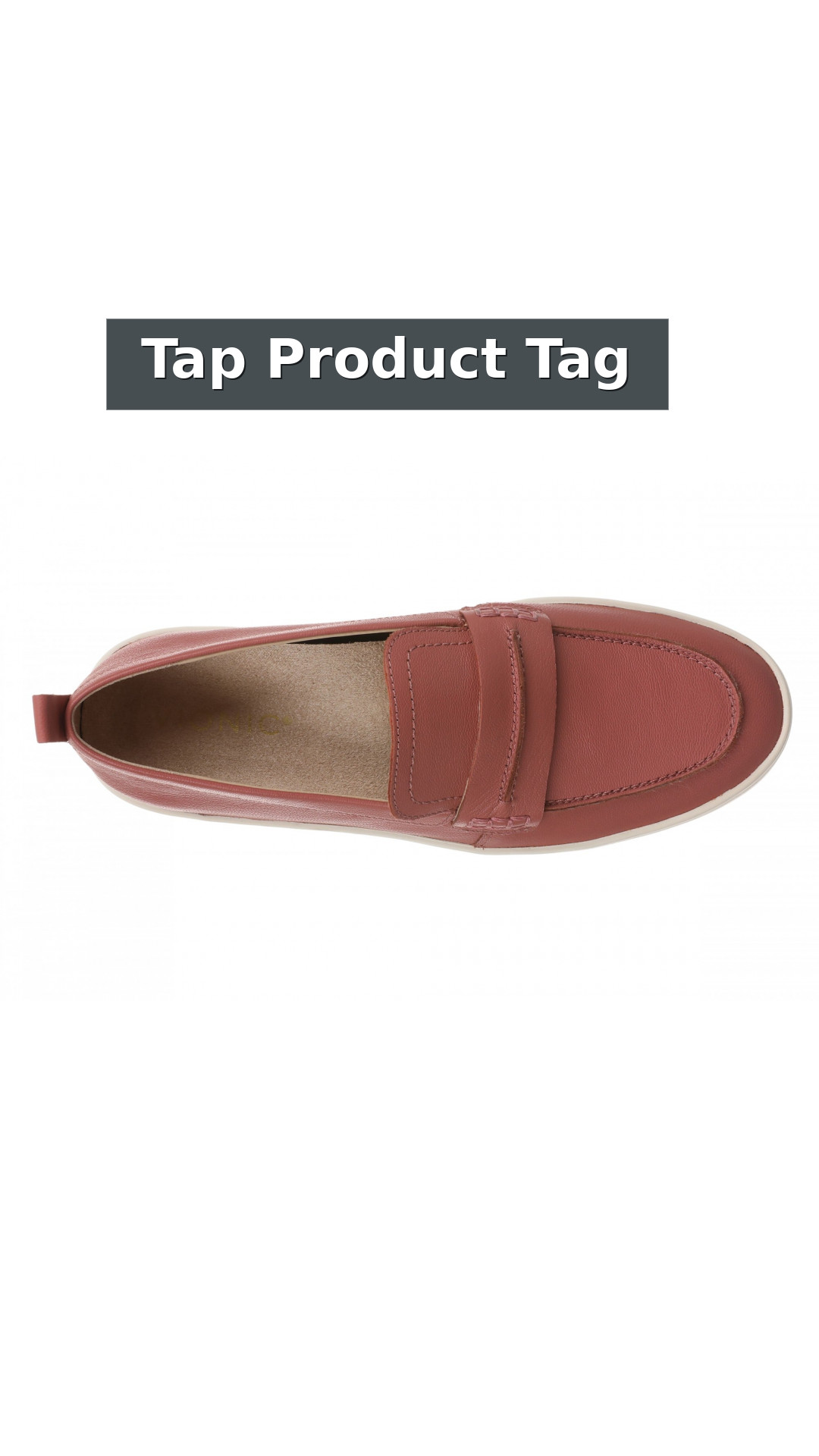 Vionic Chantel Women's Arch Support Slip-On Loafer Shoe style detail 12: Tap Product Tag