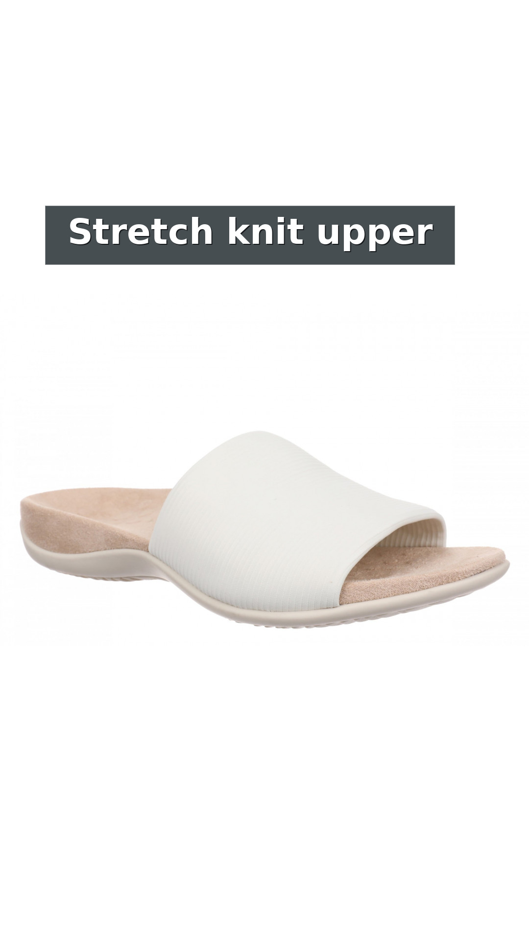 Vionic Renie Knit Women's Orthotic Slide Sandal - Stretch Knit Comfort Support style detail 2: Stretch knit upper