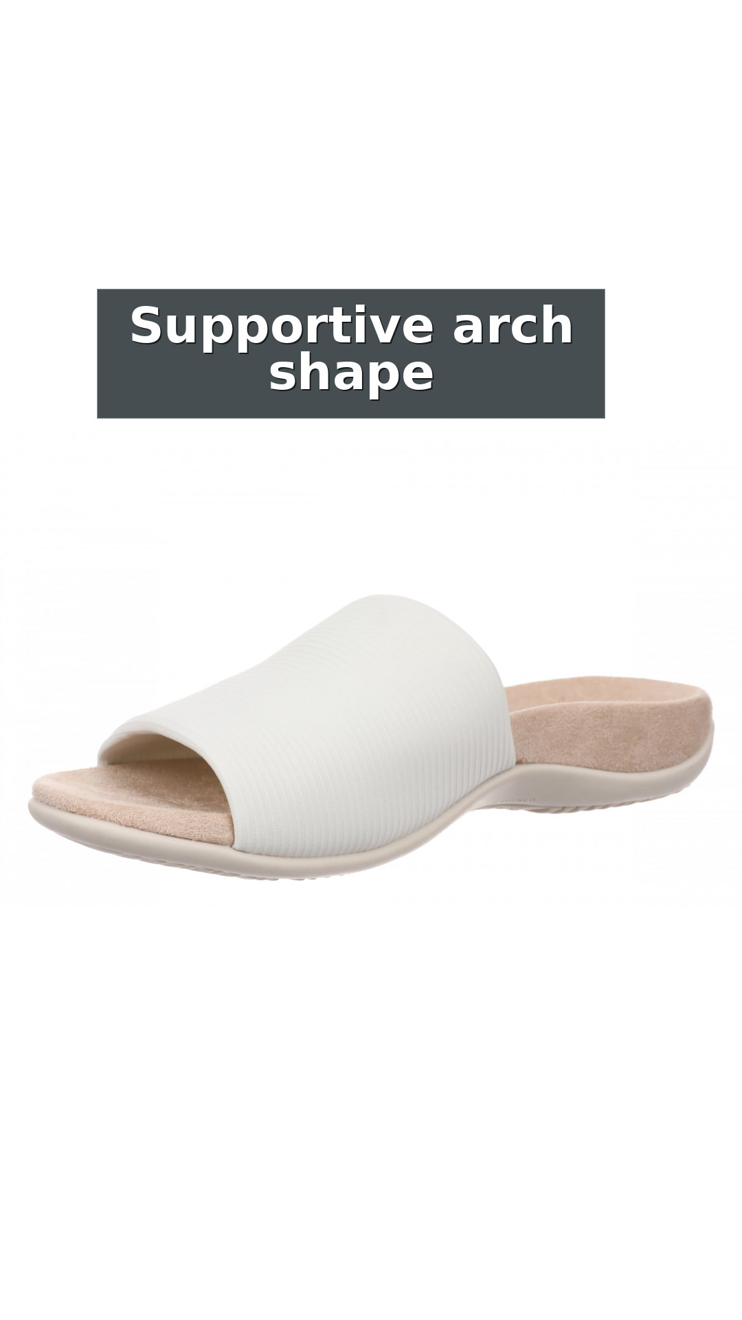 Vionic Renie Knit Women's Orthotic Slide Sandal - Stretch Knit Comfort Support style detail 7: Supportive arch shape