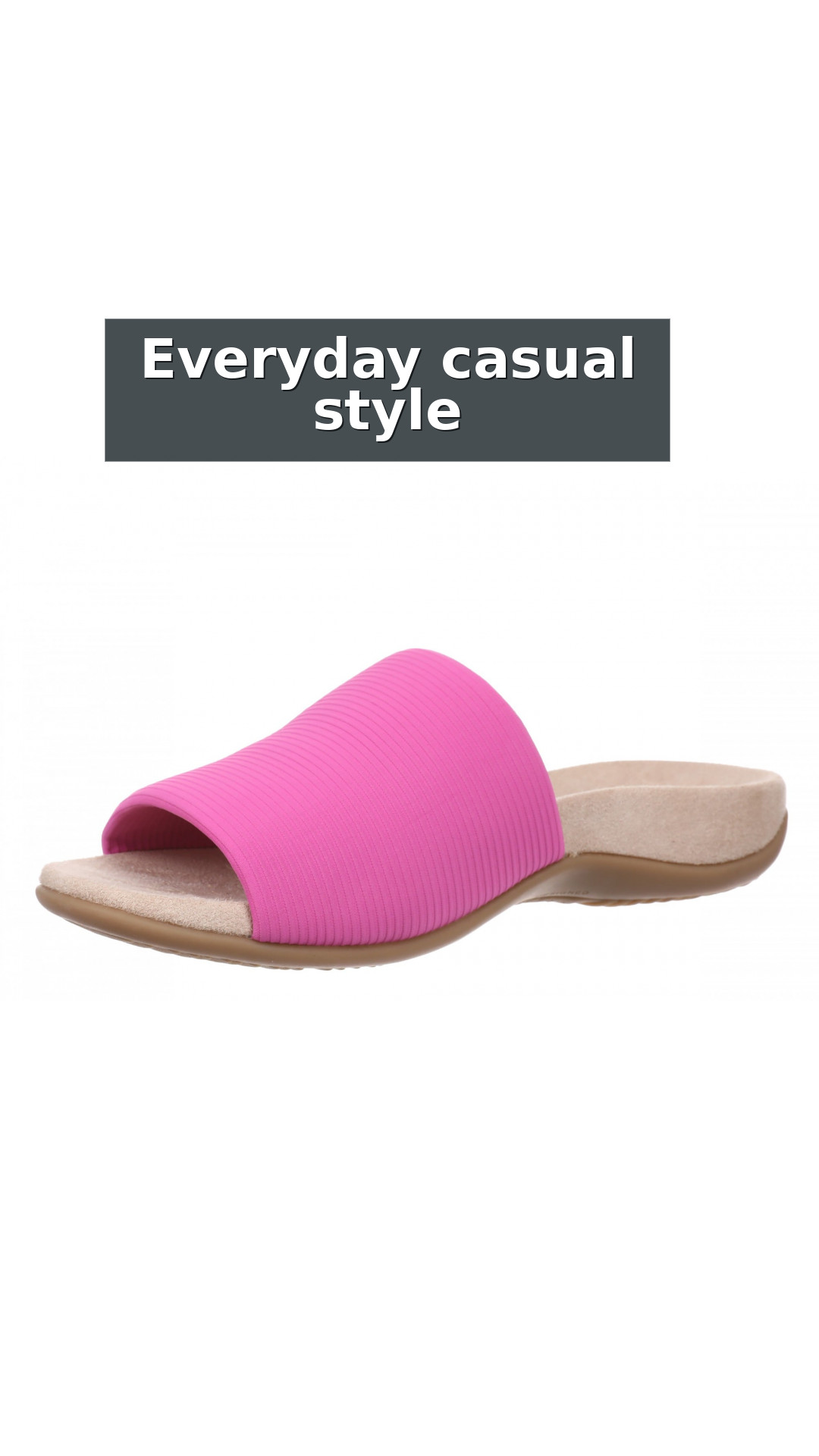 Vionic Renie Knit Women's Orthotic Slide Sandal - Stretch Knit Comfort Support style detail 10: Everyday casual style