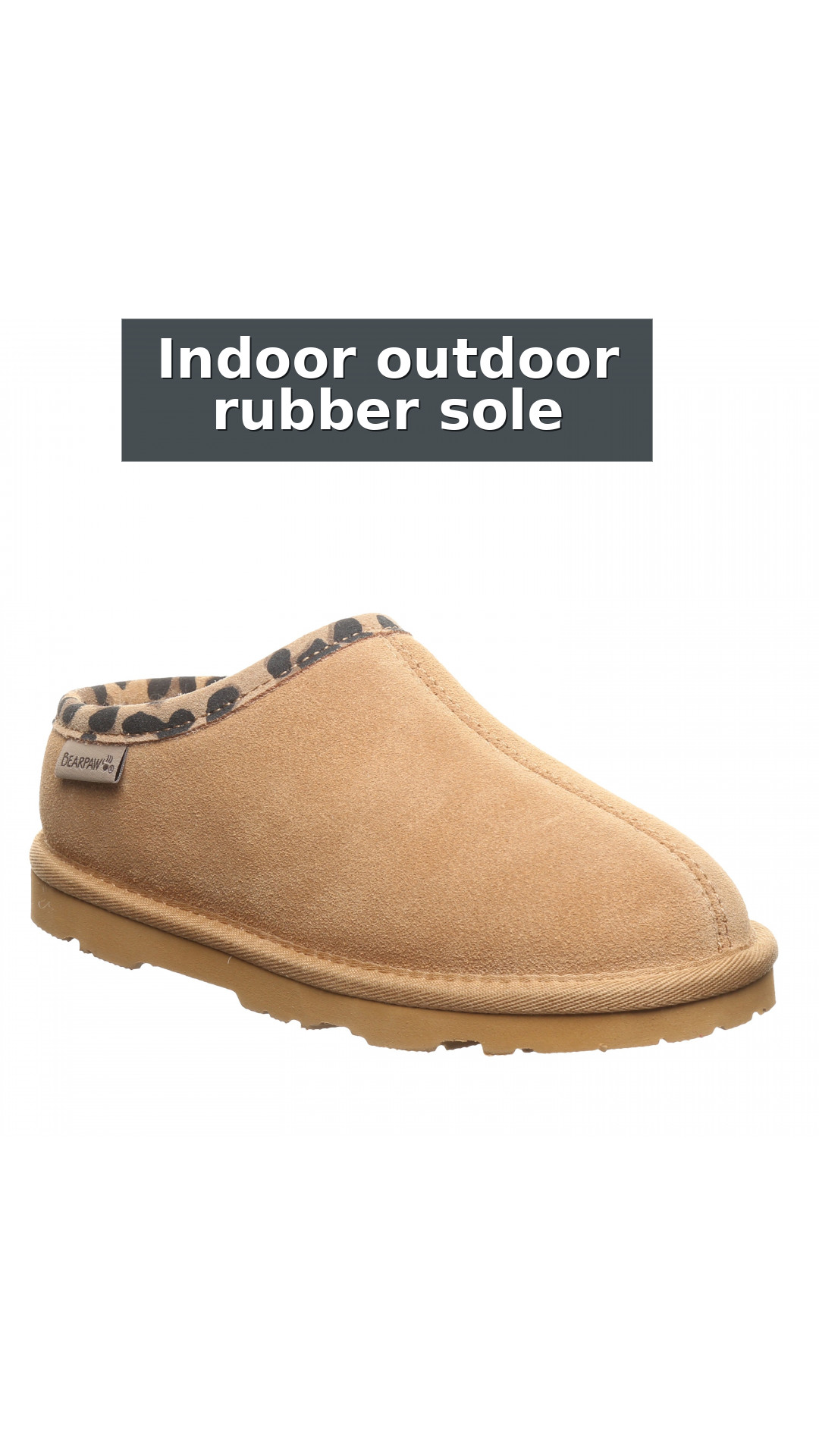 Bearpaw Tabitha Youth Kid's Indoor/outdoor Slippers style detail 4: Indoor outdoor rubber sole