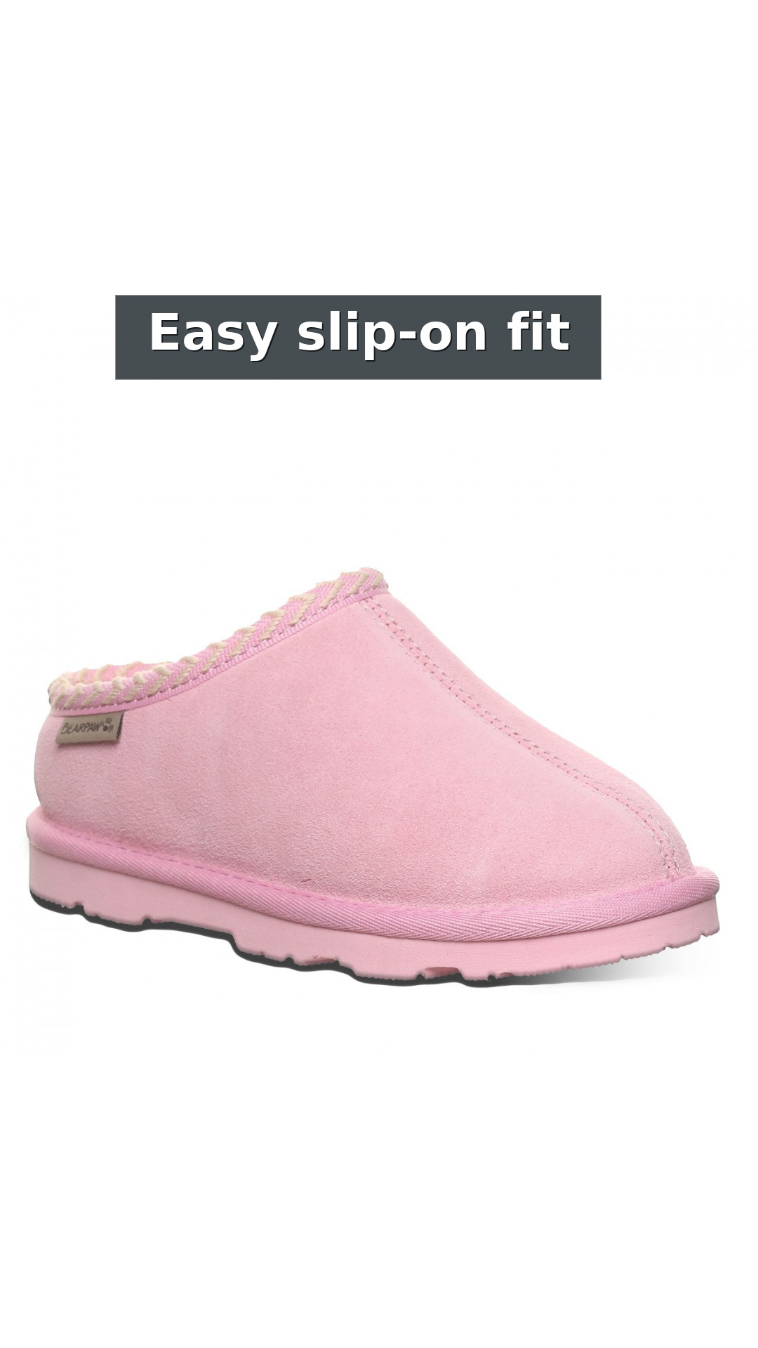 Bearpaw Tabitha Youth Kid's Indoor/outdoor Slippers style detail 5: Easy slip-on fit