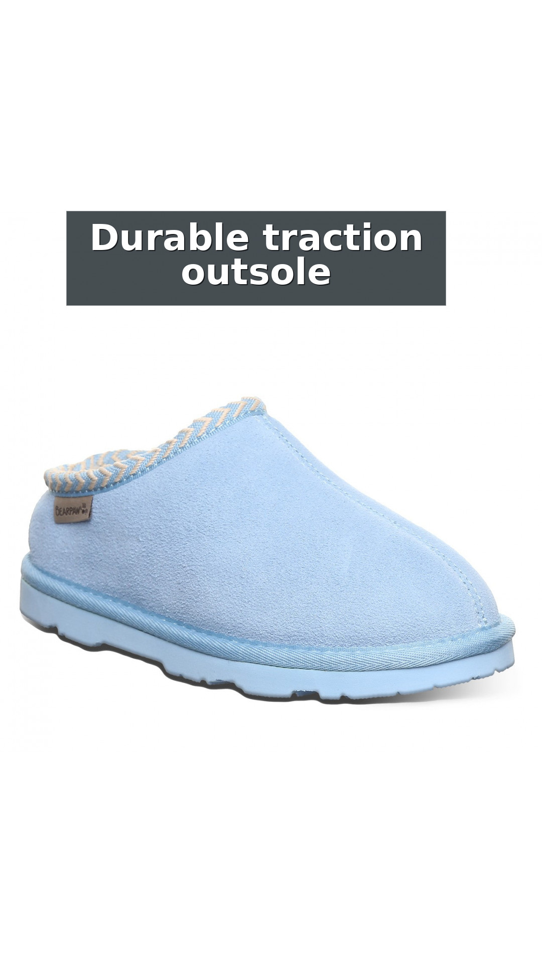 Bearpaw Tabitha Youth Kid's Indoor/outdoor Slippers style detail 6: Durable traction outsole