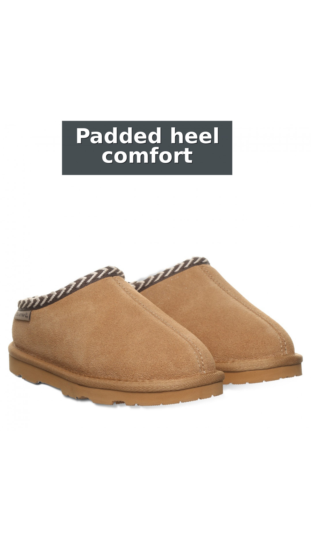 Bearpaw Tabitha Youth Kid's Indoor/outdoor Slippers style detail 9: Padded heel comfort