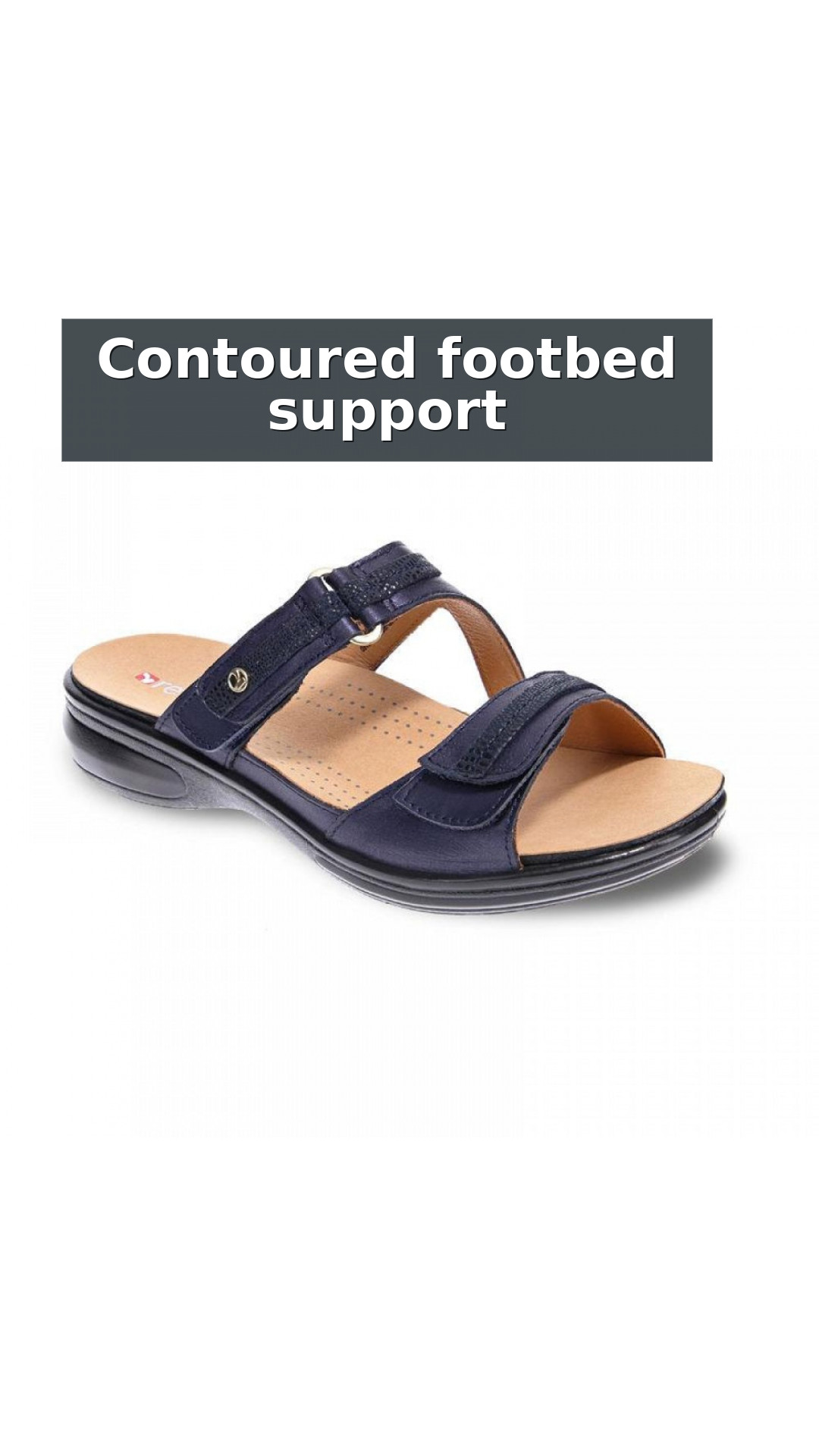 Revere Rio Removable Comfort Insert Adjustable Support Women's Slide style detail 4: Contoured footbed support