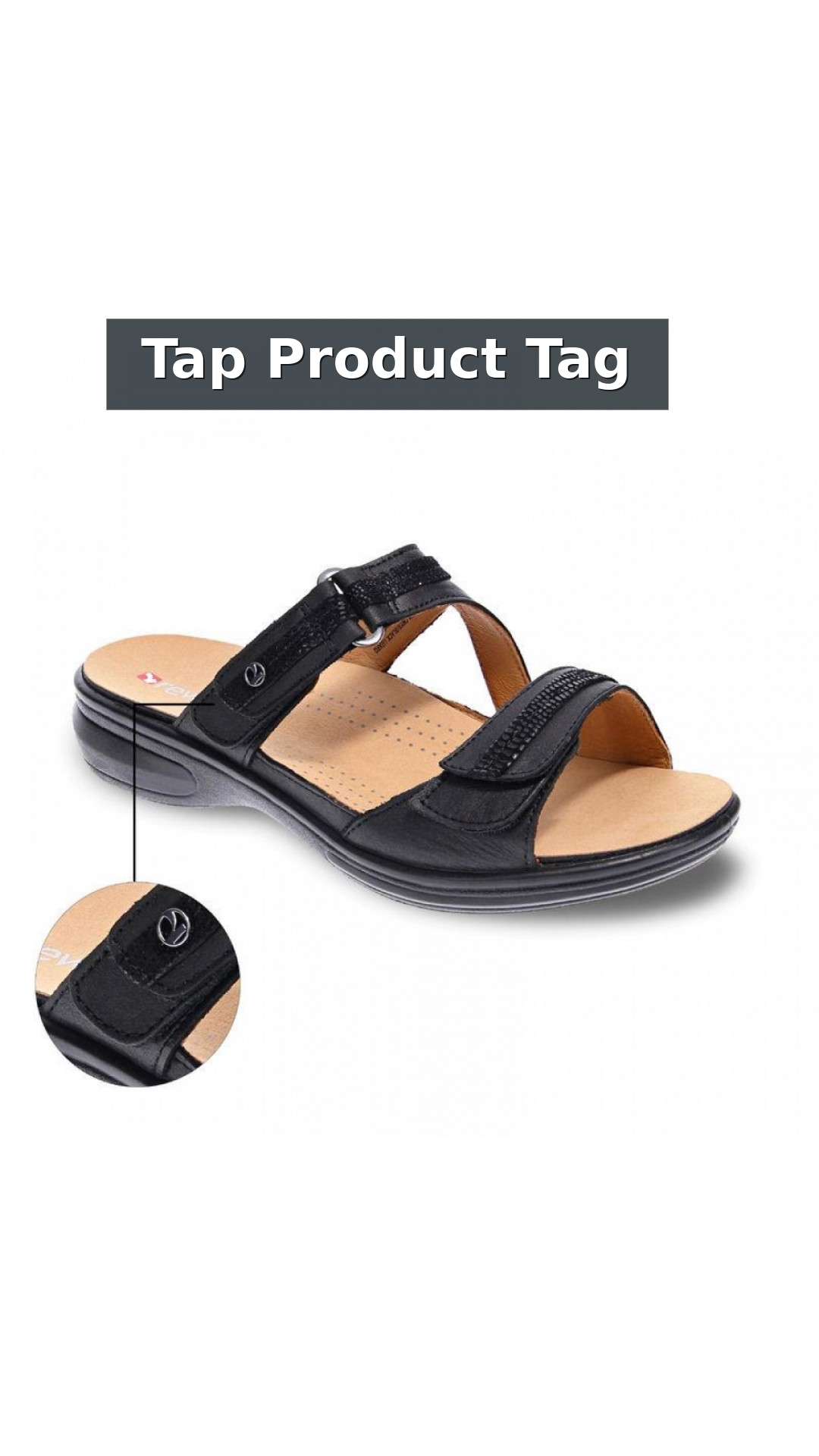 Revere Rio Removable Comfort Insert Adjustable Support Women's Slide style detail 12: Tap Product Tag