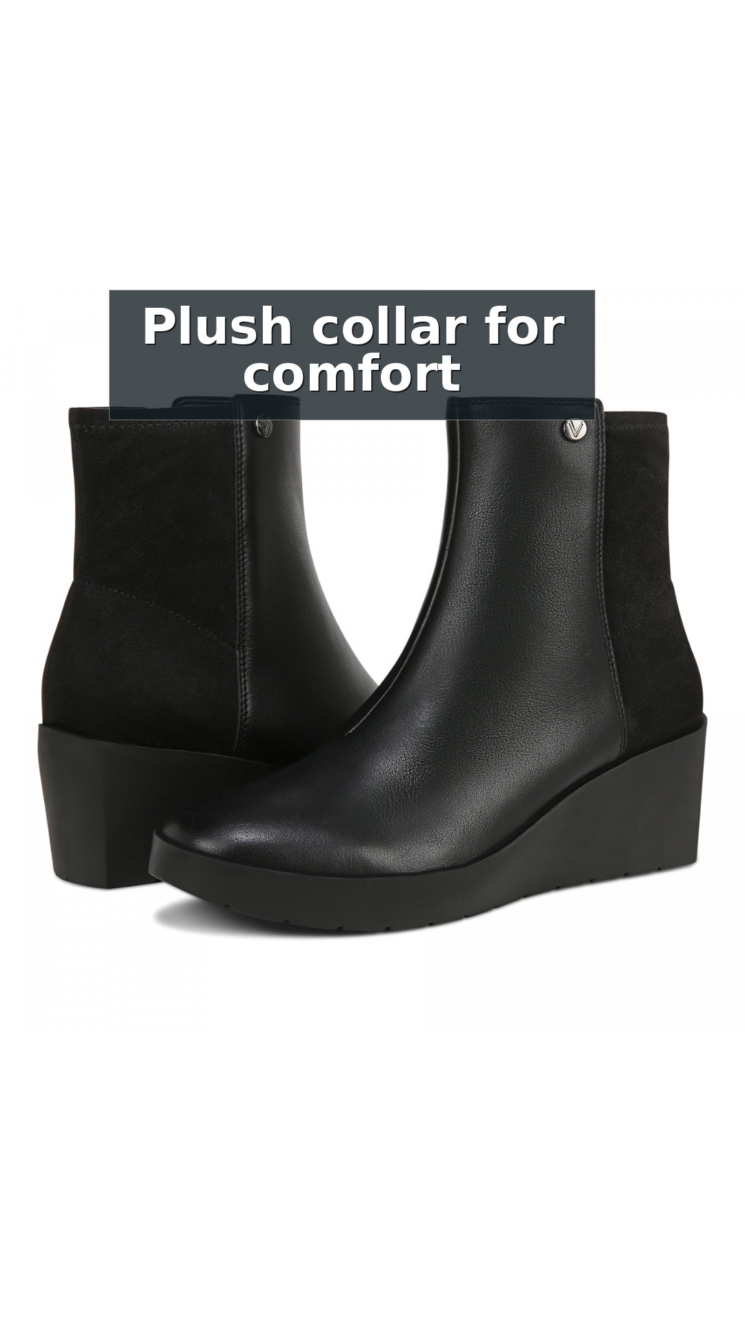 Vionic Skylar Women's Comfort Wedge Short Boot style detail 5: Plush collar for comfort