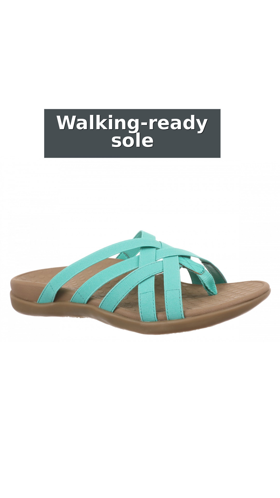 Vionic Tia Women's Sandal - Women's Stretchy Gore Orthotic Arch Support Sandal style detail 6: Walking-ready sole