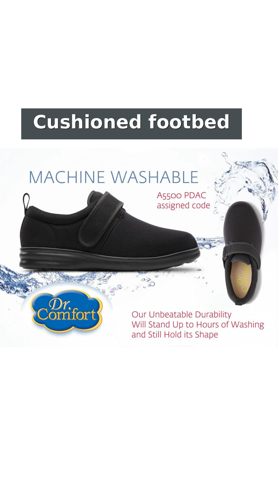 Dr. Comfort Marla Women's Washable Shoe style detail 3: Cushioned footbed