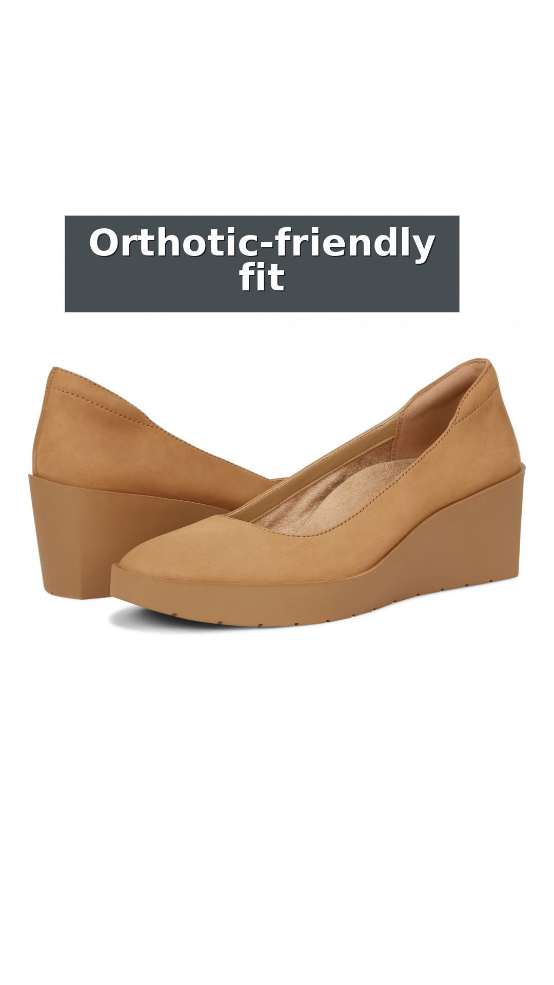 Vionic Sereno Women's Wedge Heel Comfort Pump style detail 7: Orthotic-friendly fit