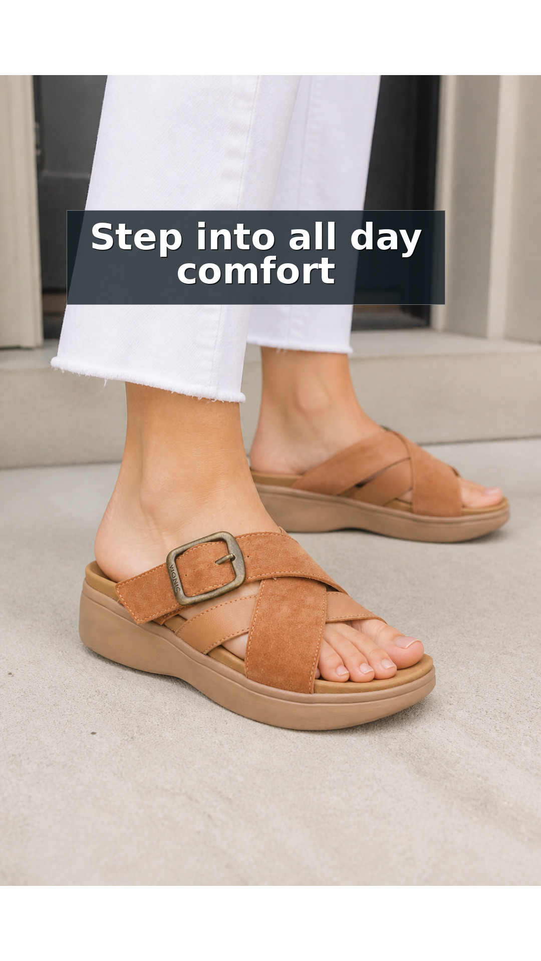 Explore Vionic Starla Women's Orthotic Slide Sandal - Adjustable Buckle Comfort Platform style guide