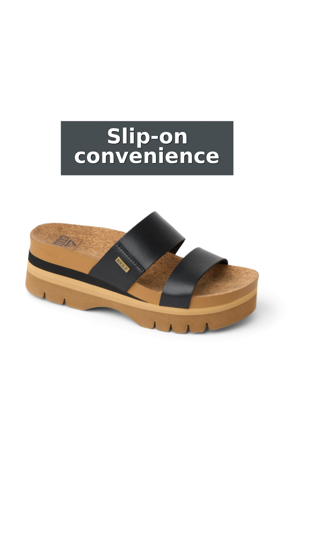 Reef Cushion Vista Hi 2.5 Women's Platform Sandals style detail 8: Slip-on convenience
