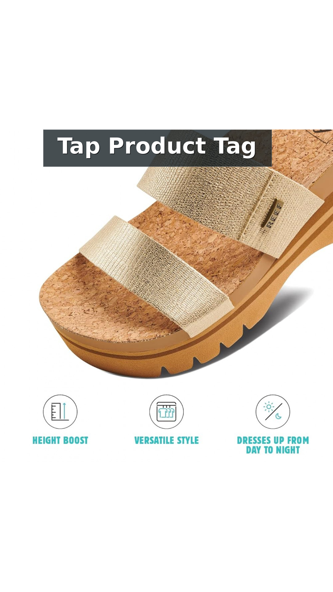 Reef Cushion Vista Hi 2.5 Women's Platform Sandals style detail 12: Tap Product Tag