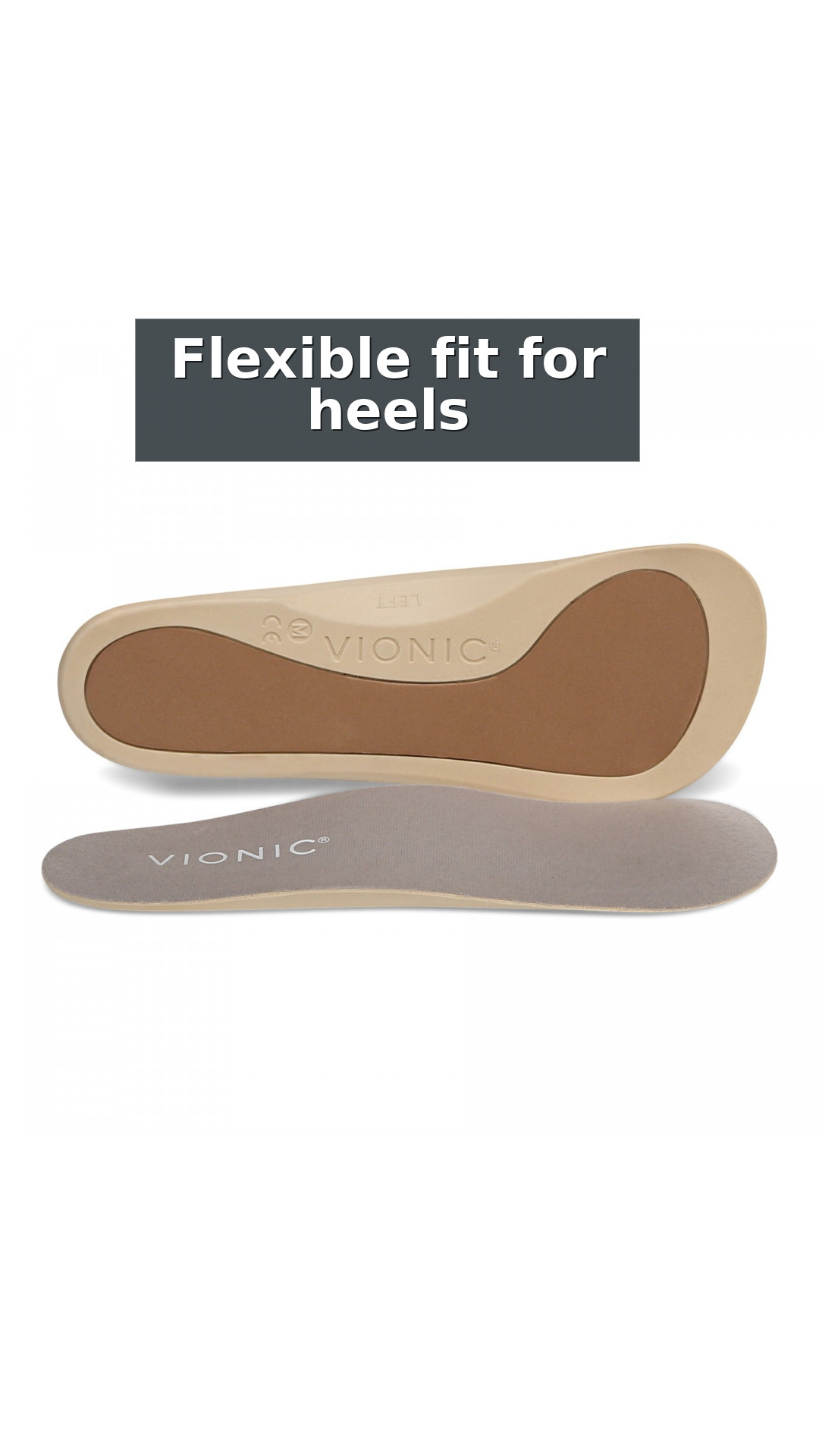 Vionic Slim Fit Orthotic Insoles - Support for Dress Shoes & Heels style detail 5: Flexible fit for heels