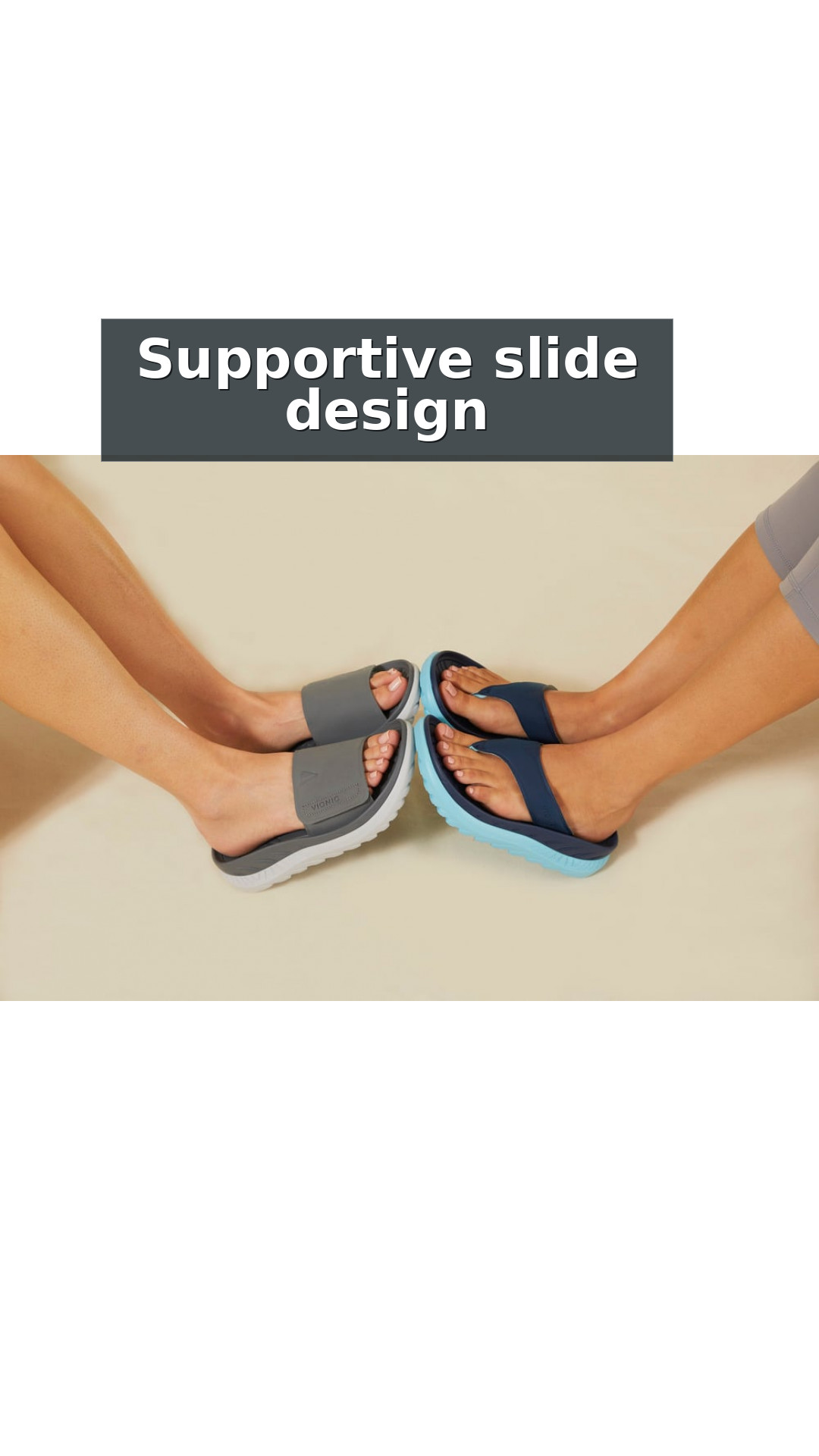 Vionic Rejuvenate Unisex Slide Recovery Sandals style detail 3: Supportive slide design