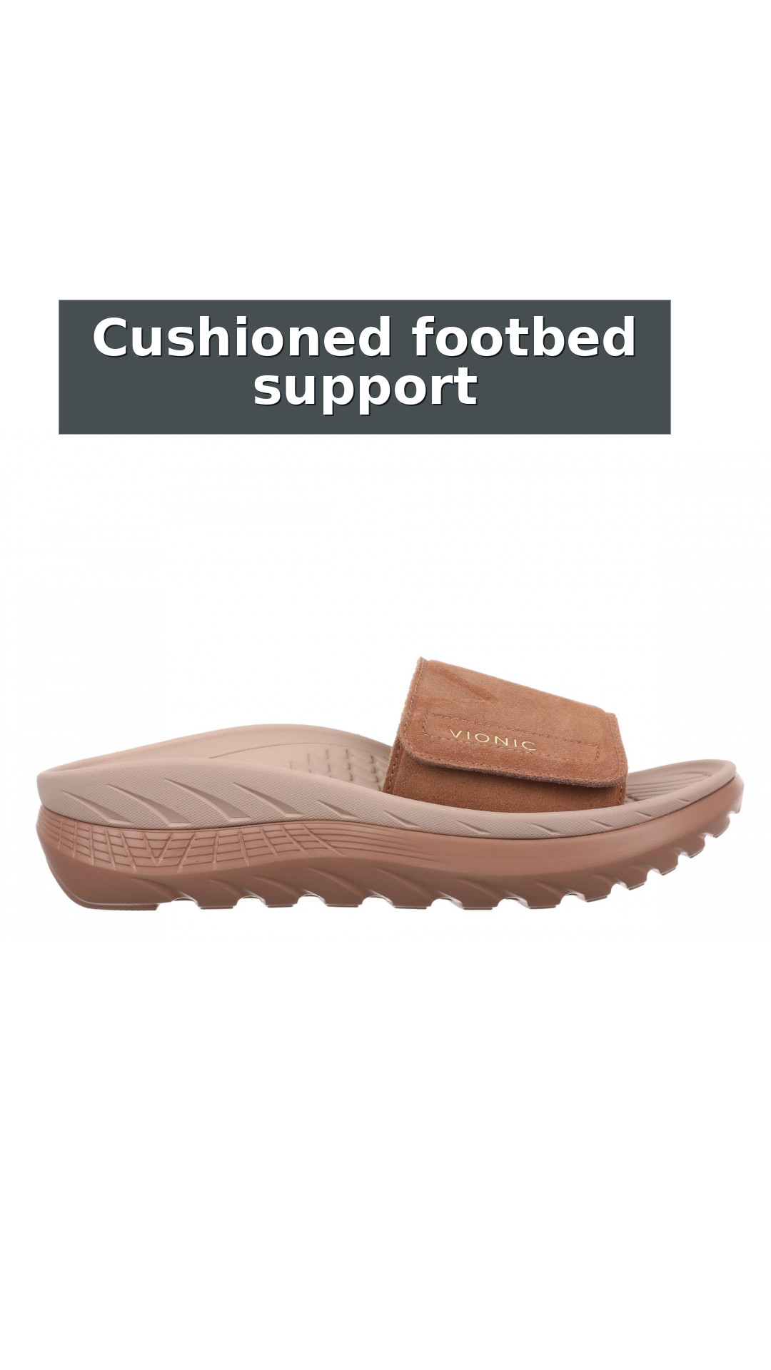 Vionic Rejuvenate Unisex Slide Recovery Sandals style detail 7: Cushioned footbed support